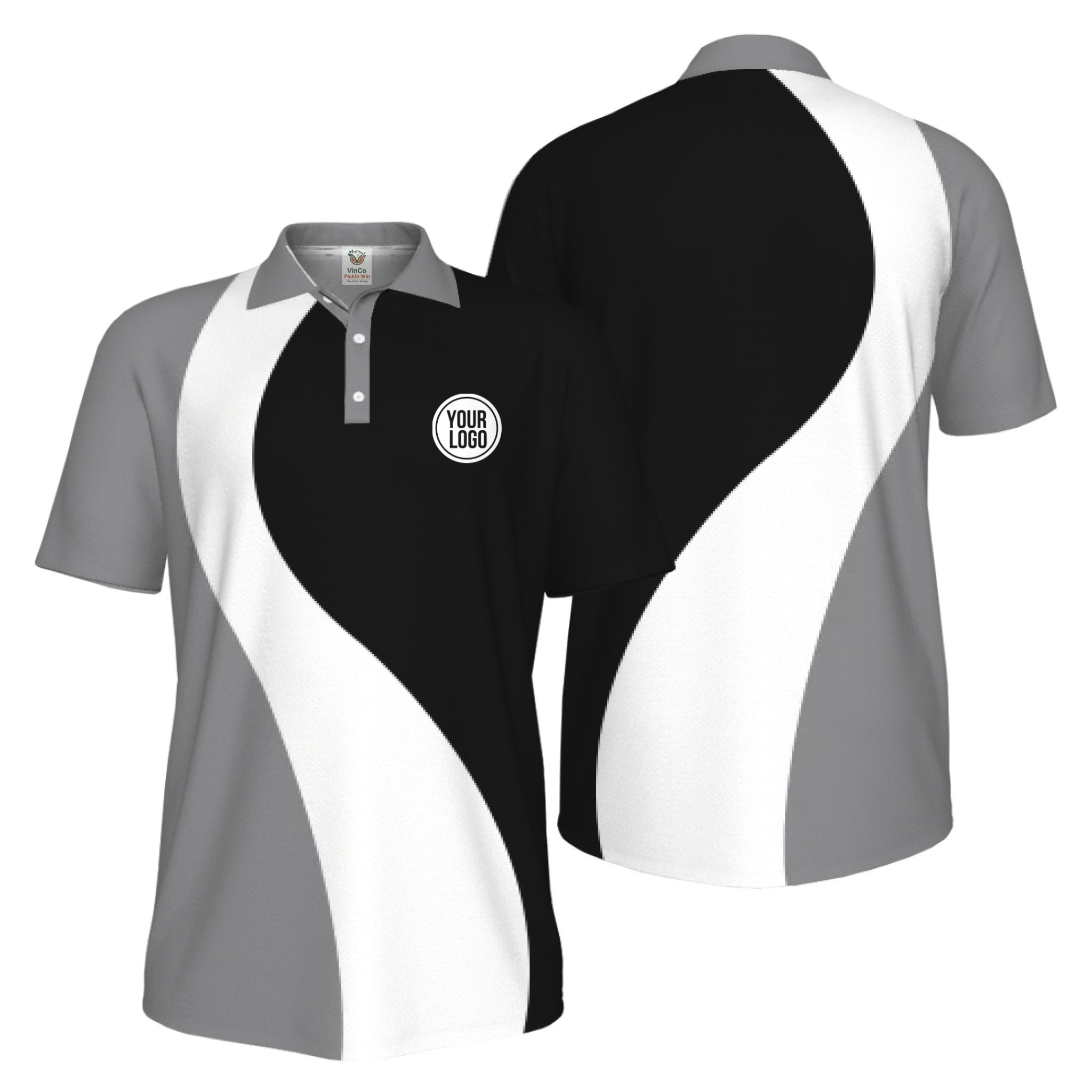 Picklewin Best Custom Logo Sport Polo Shirt Men UV Protection Live Preview  