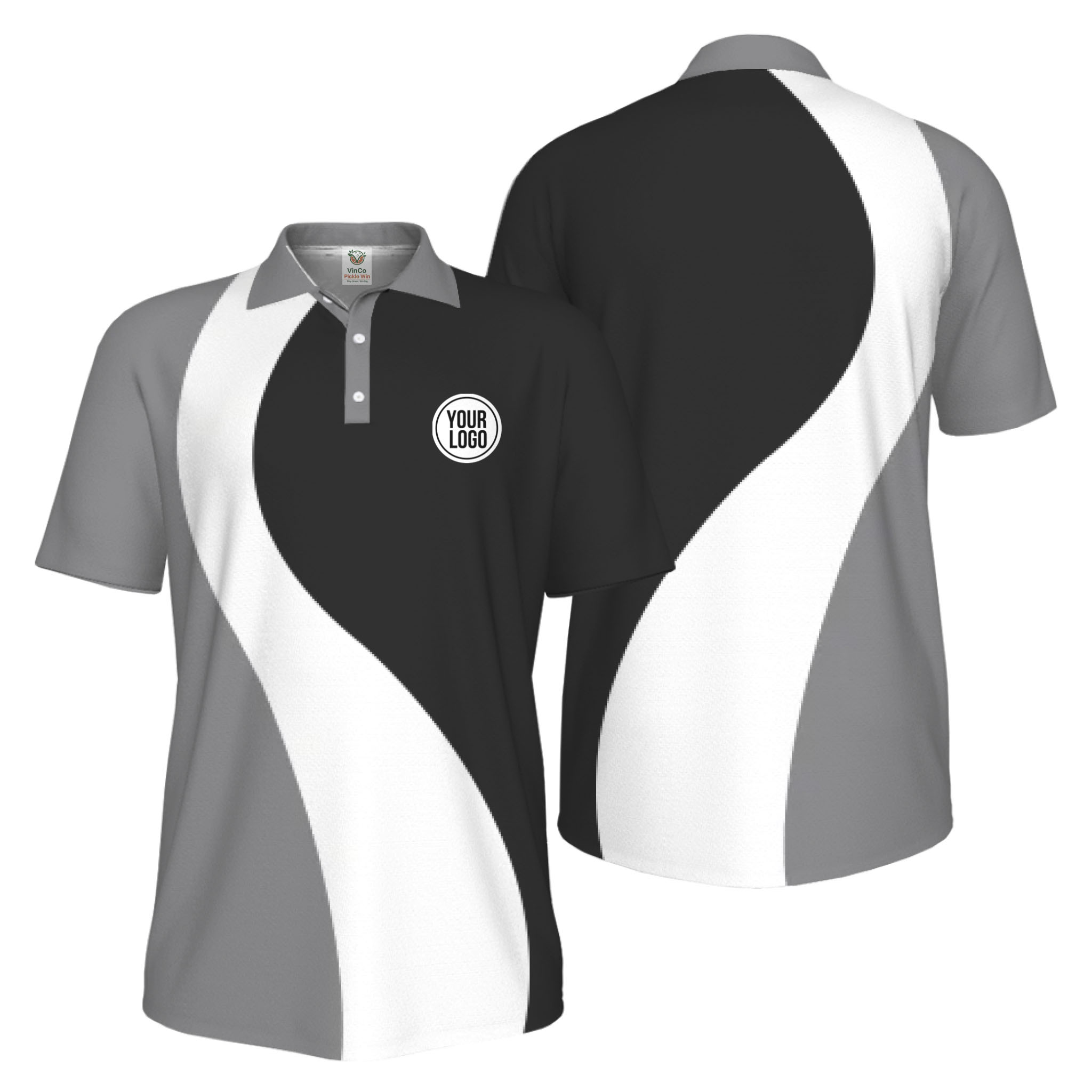 Picklewin Best Custom Logo Sport Polo Shirt Men UV Protection Live Preview  