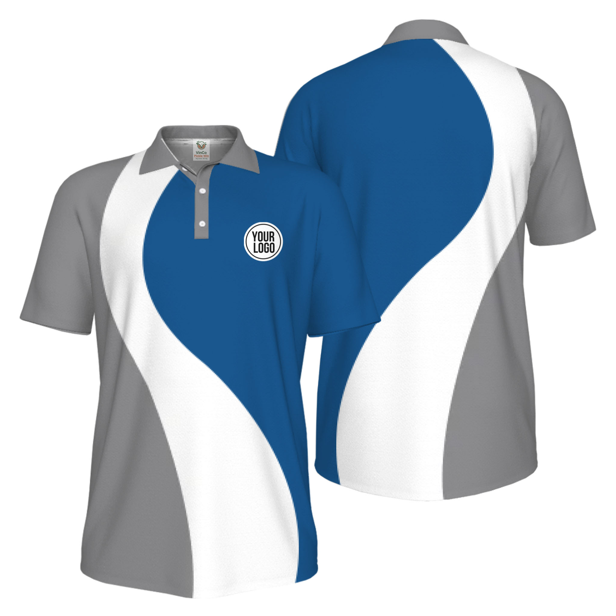 Picklewin Best Custom Logo Sport Polo Shirt Men UV Protection Live Preview  