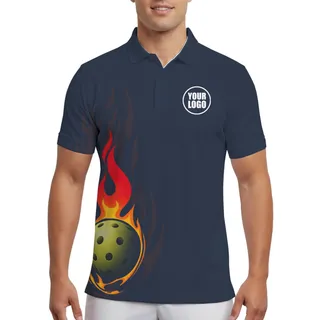 Picklewin Blazing Flame Customized Men's UV Protection Polo Shirt