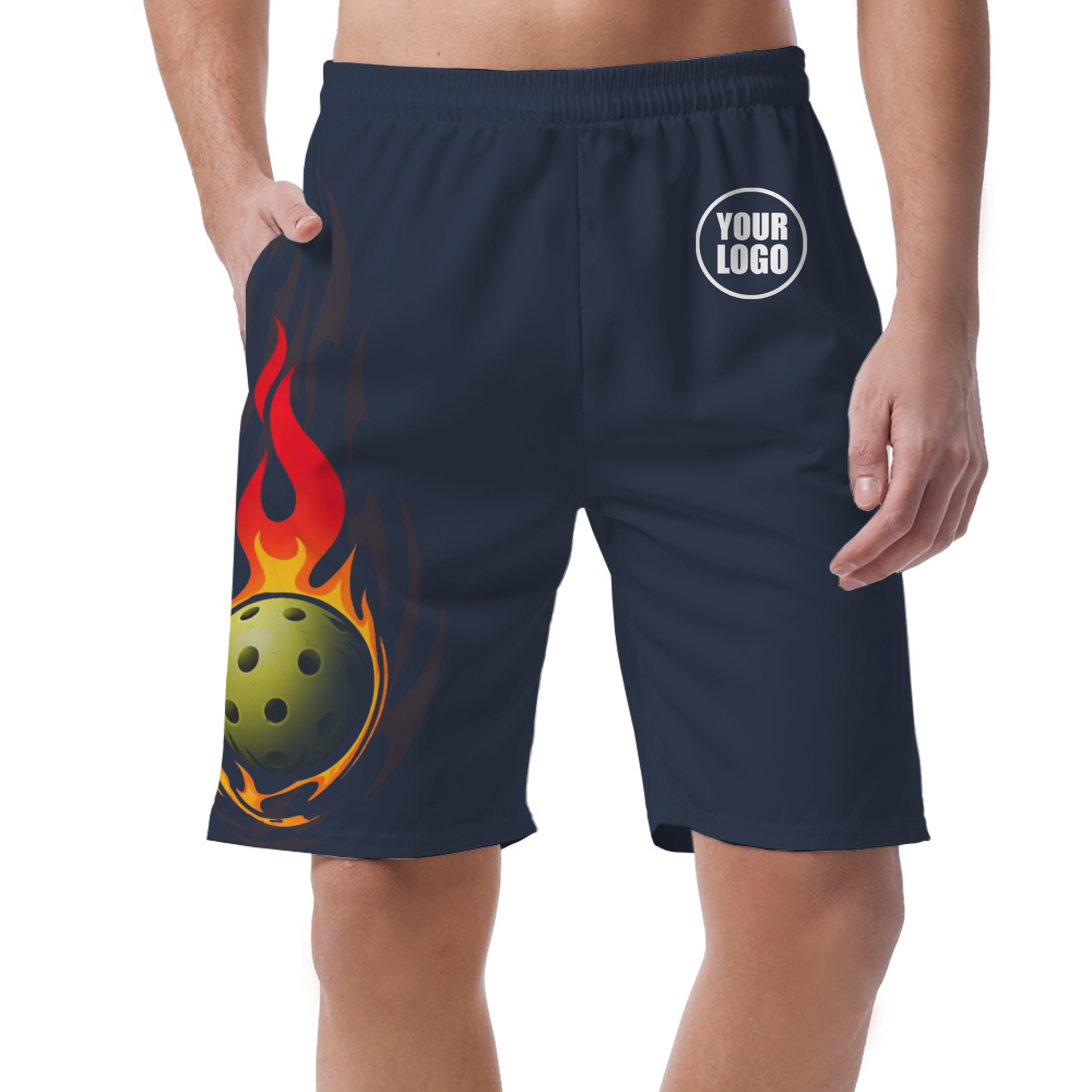 Picklewin Blazing Flame Custom Logo Short Pants For Men