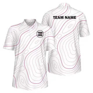 Picklewin Bright Abstract Men's Custom UV Protection Polo Shirt
