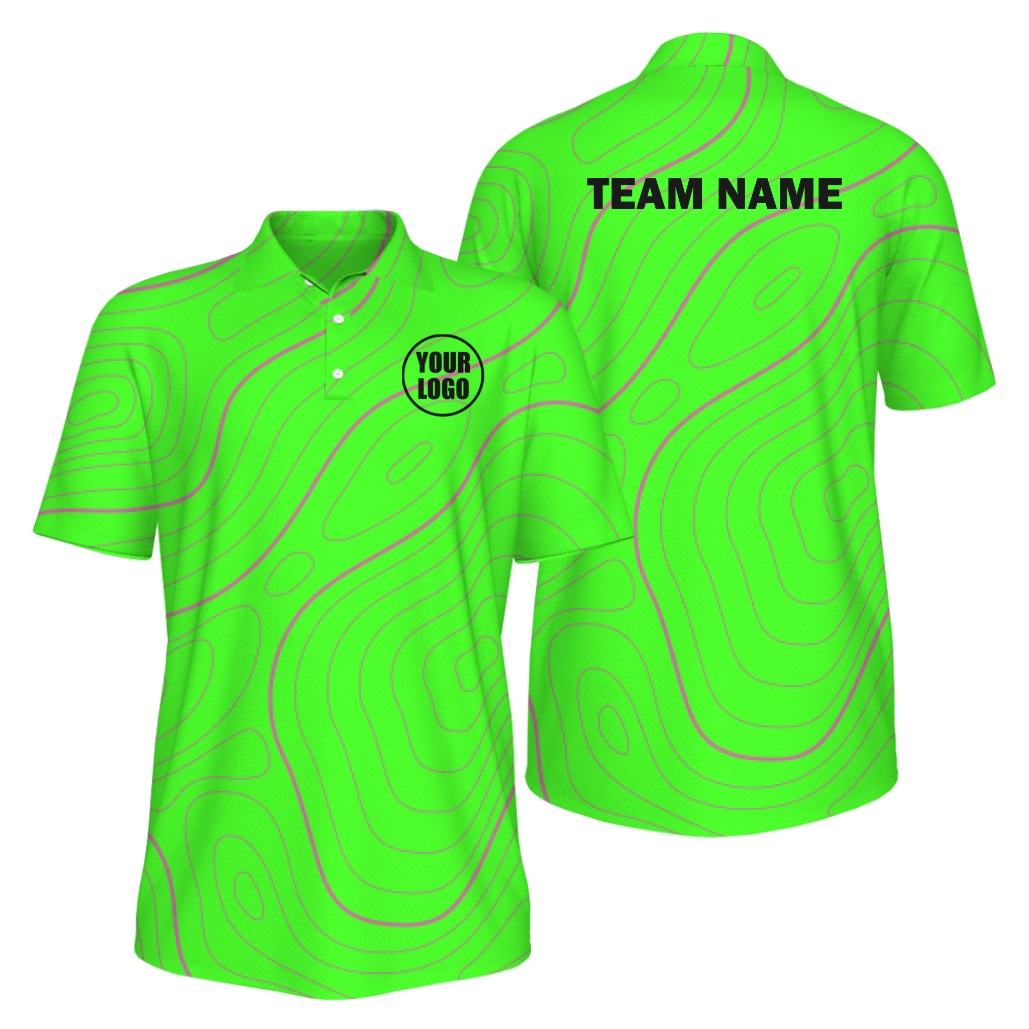 Picklewin Bright Abstract Men's Custom UV Protection Polo Shirt