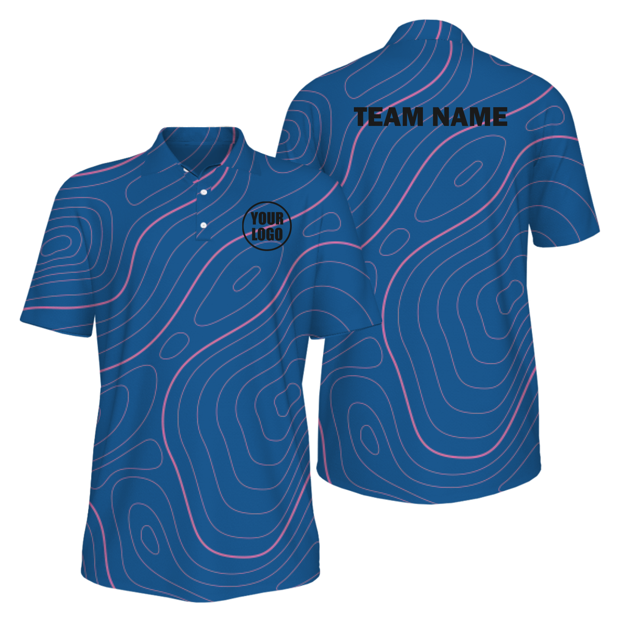 Picklewin Bright Abstract Men's Custom UV Protection Polo Shirt