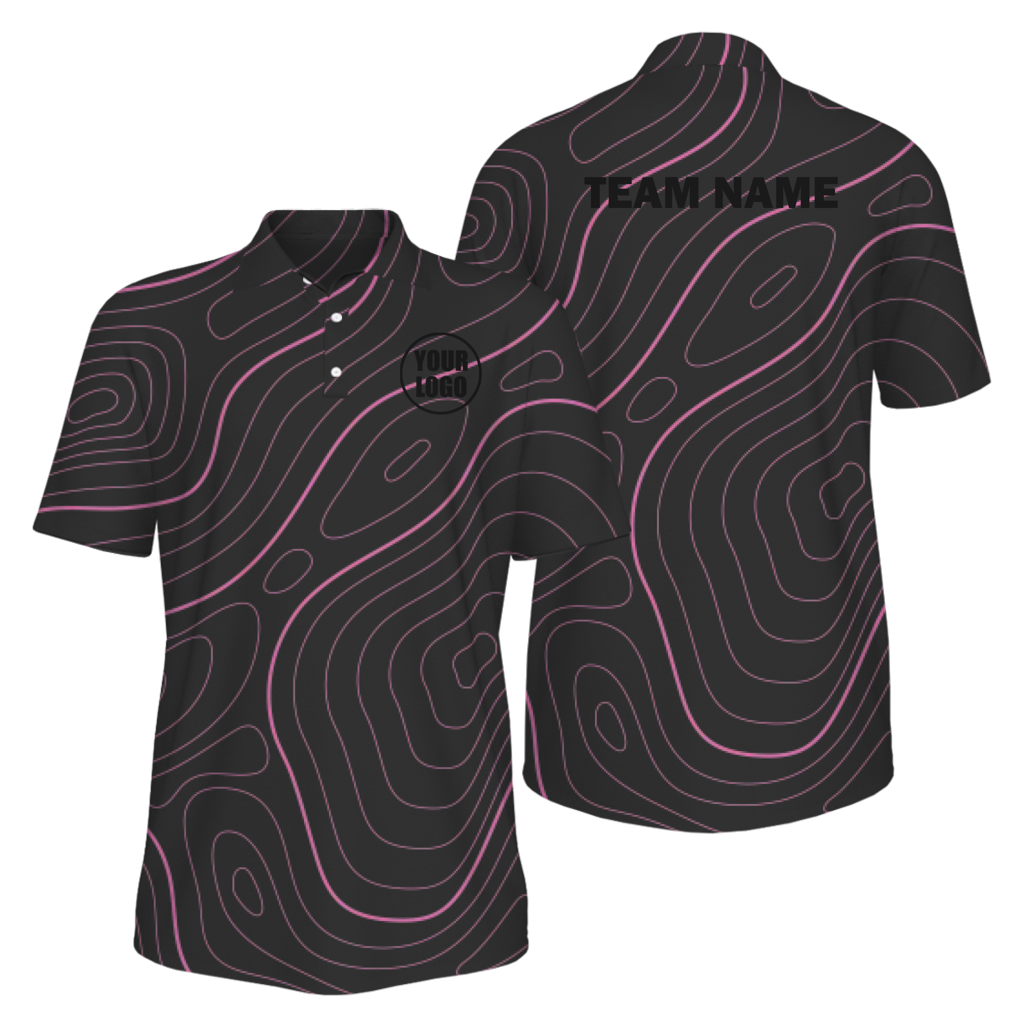 Picklewin Bright Abstract Men's Custom UV Protection Polo Shirt