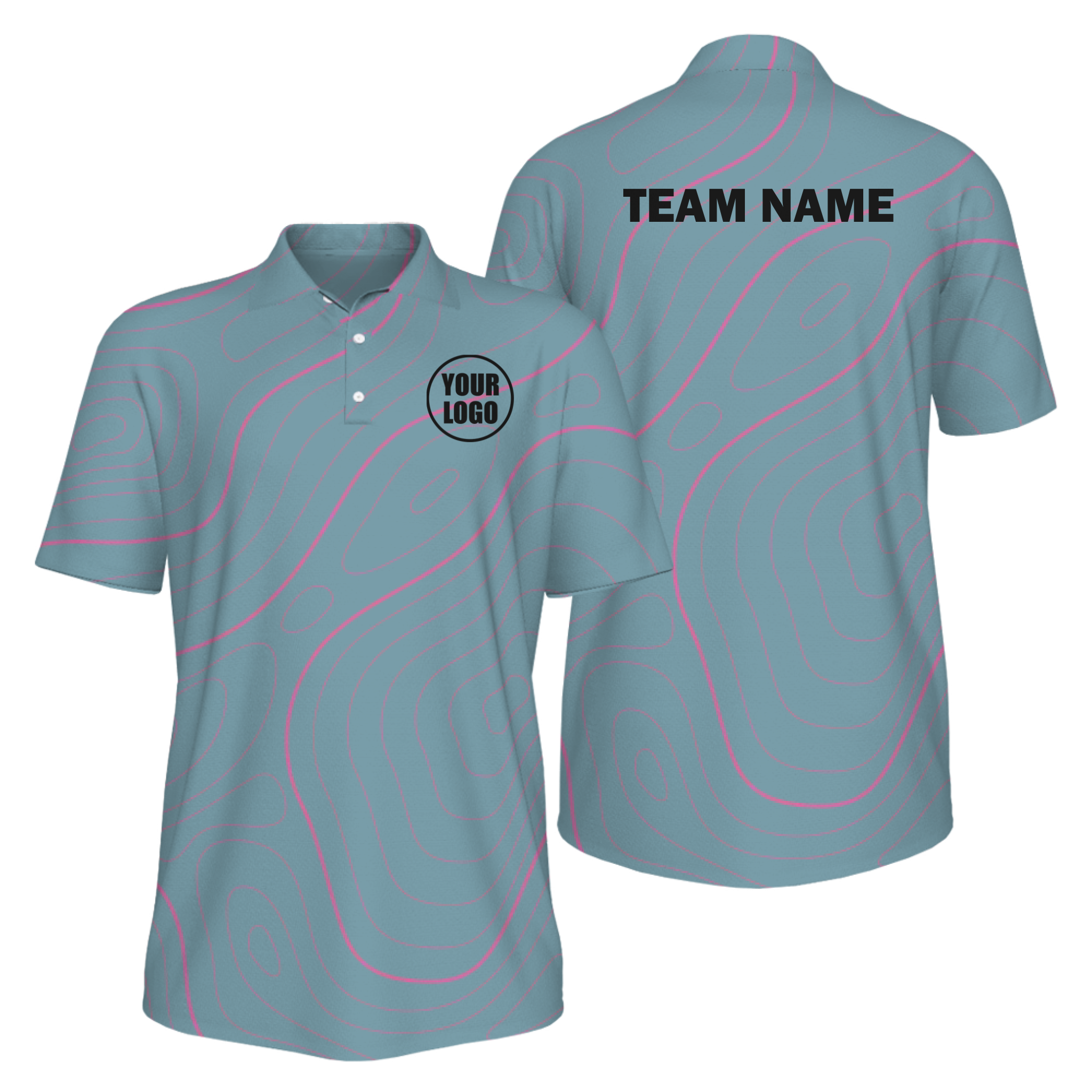 Picklewin Bright Abstract Men's Custom UV Protection Polo Shirt