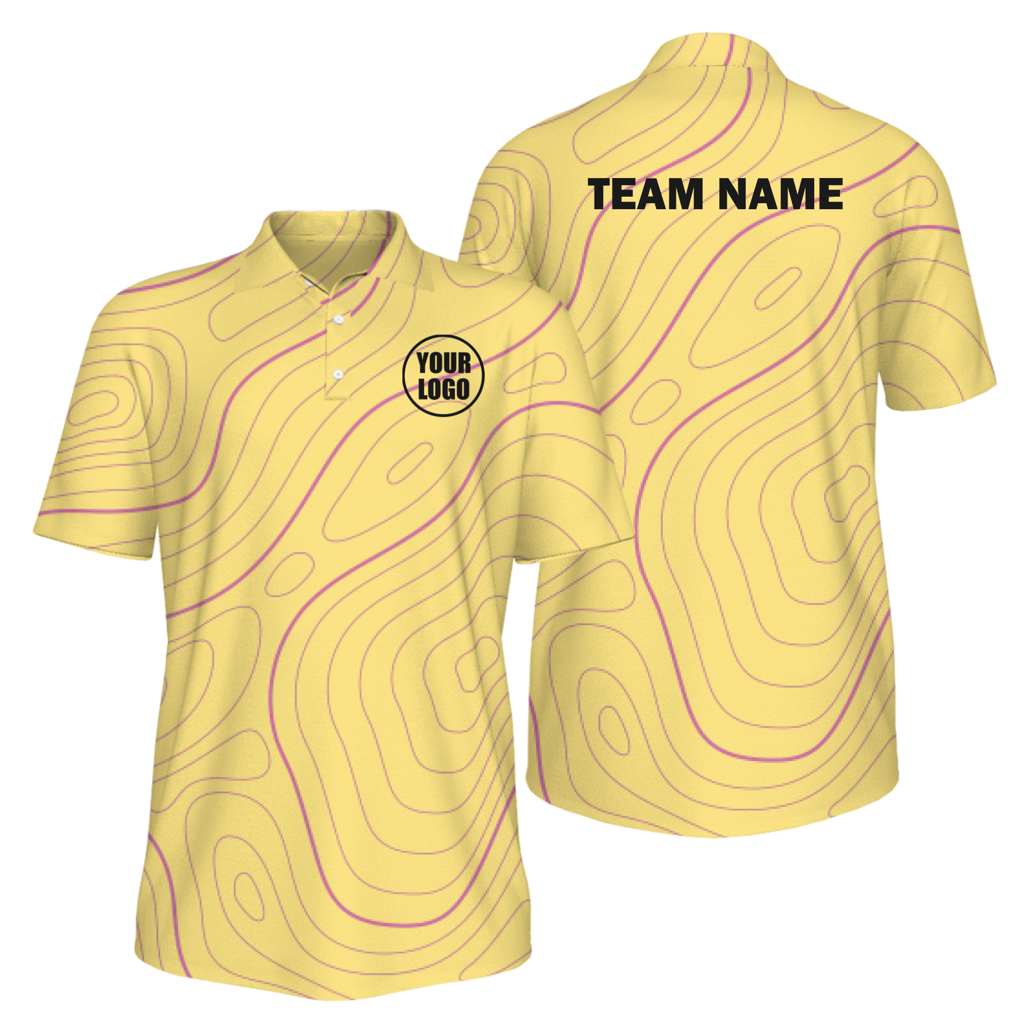Picklewin Bright Abstract Men's Custom UV Protection Polo Shirt