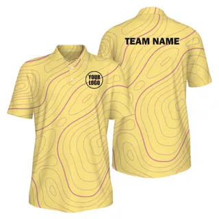 Picklewin Bright Abstract Men's Custom UV Protection Polo Shirt – alternate