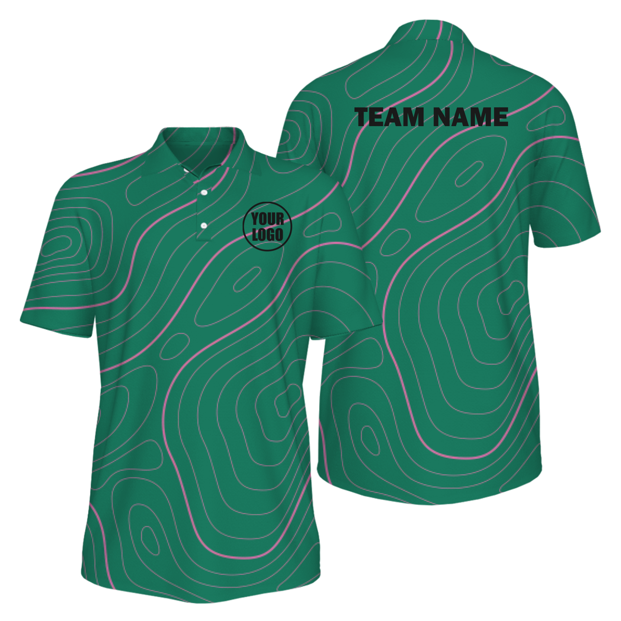 Picklewin Bright Abstract Men's Custom UV Protection Polo Shirt