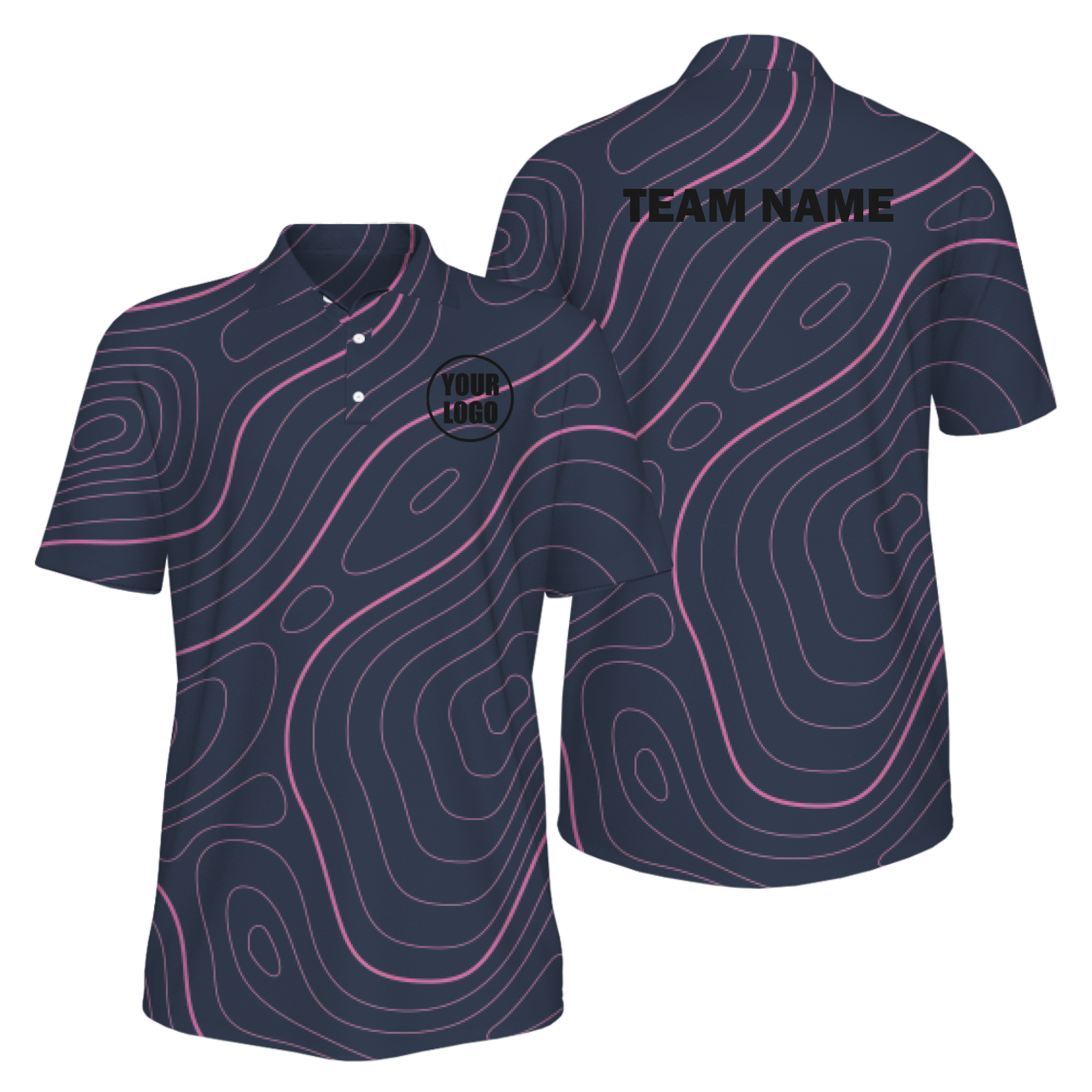 Picklewin Bright Abstract Men's Custom UV Protection Polo Shirt