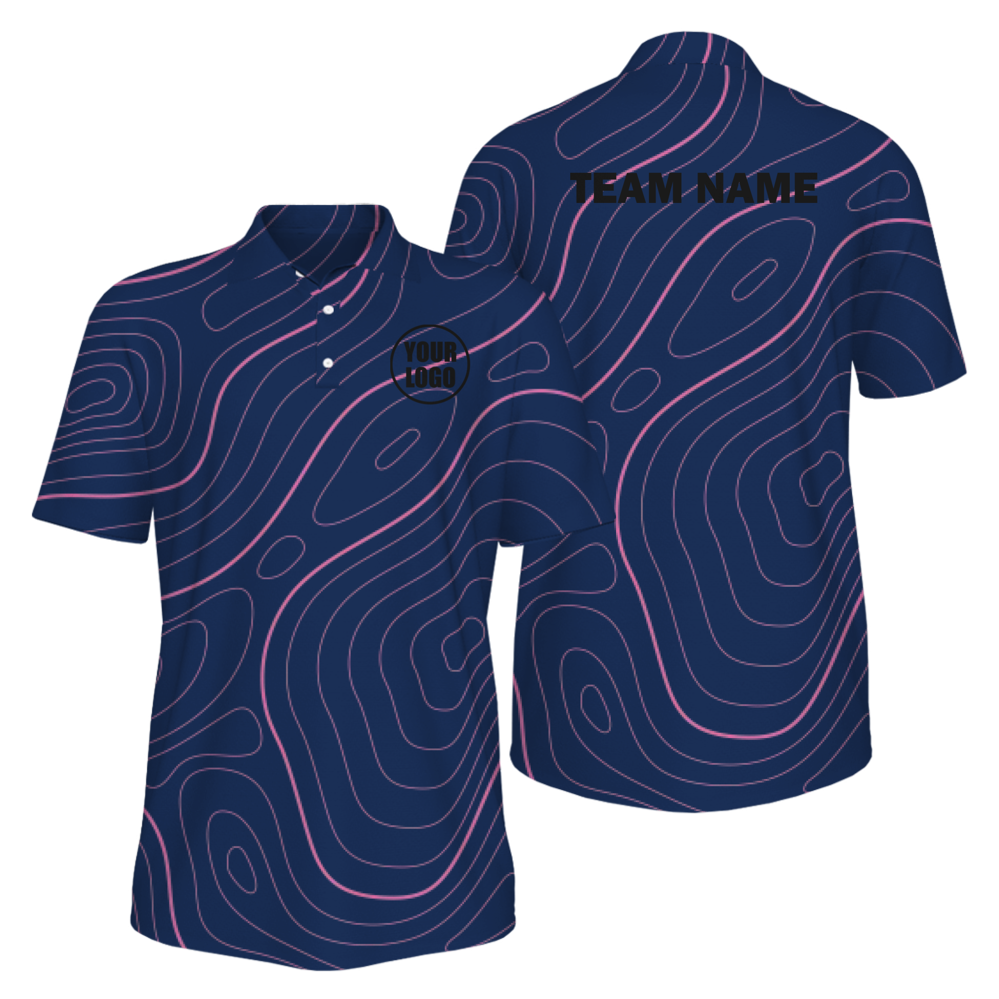Picklewin Bright Abstract Men's Custom UV Protection Polo Shirt