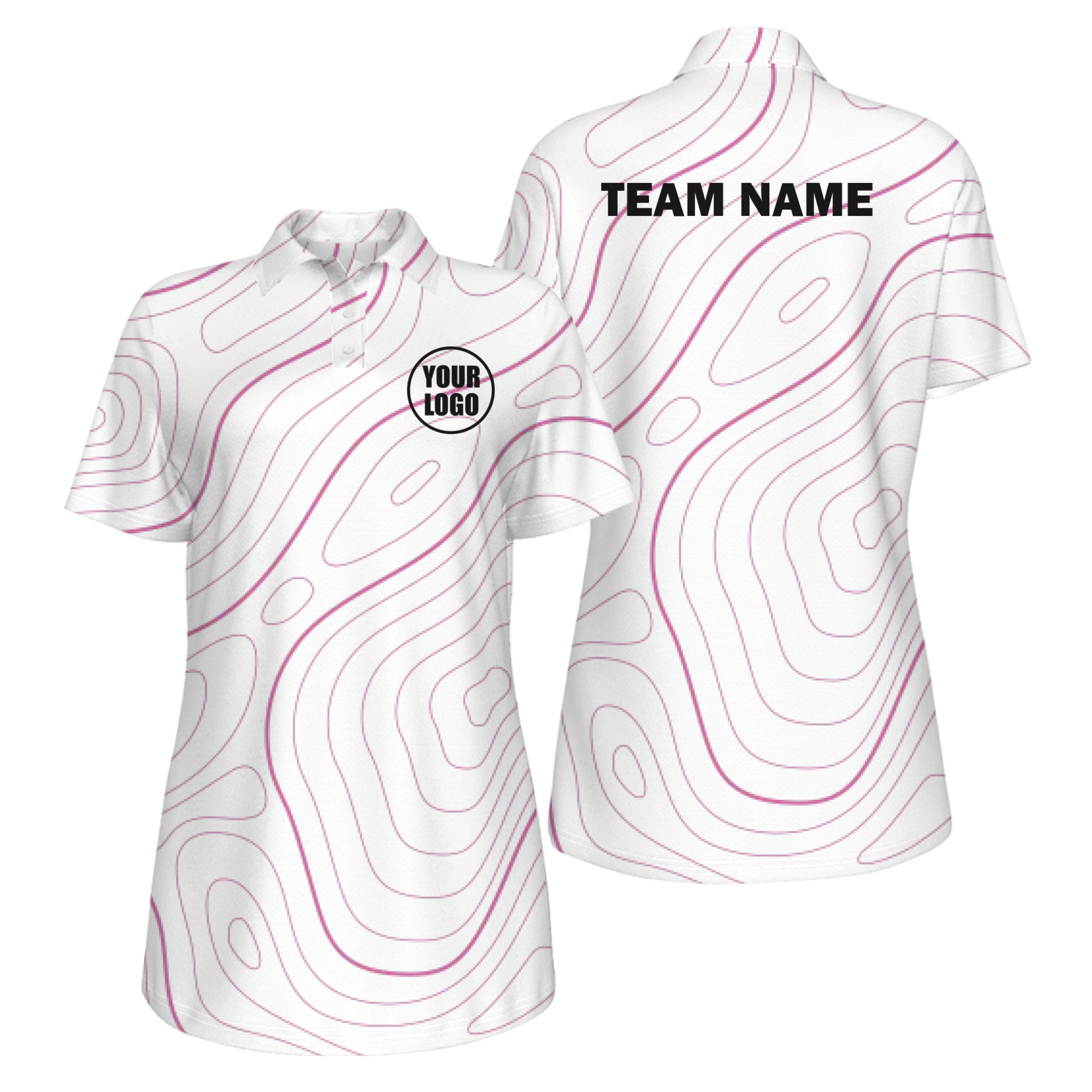 Picklewin Bright Abstract UV Protection Polo Shirt For Women