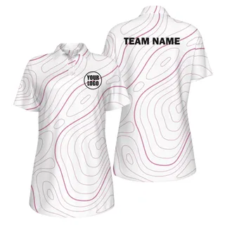 Picklewin Bright Abstract UV Protection Polo Shirt For Women