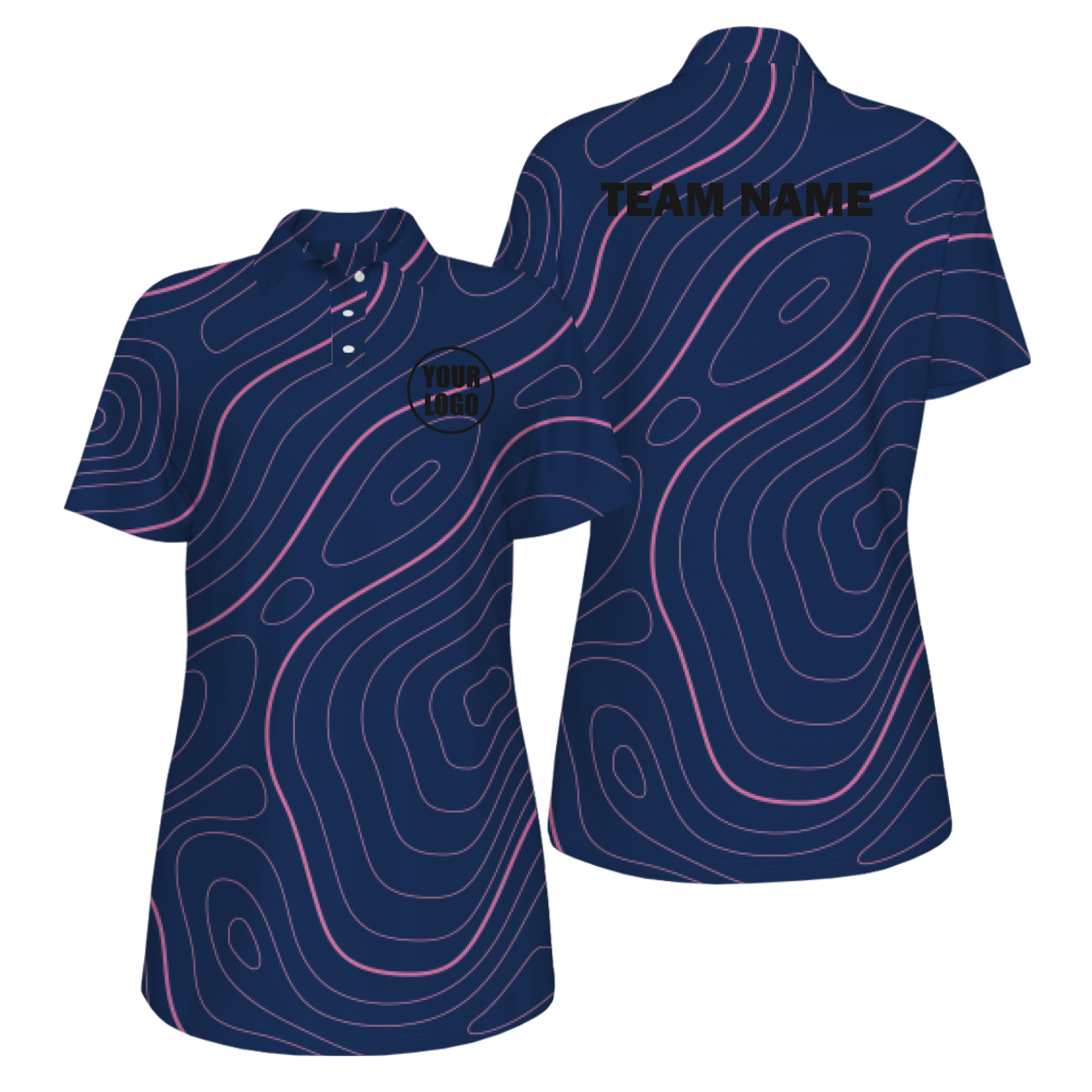 Picklewin Bright Abstract UV Protection Polo Shirt For Women