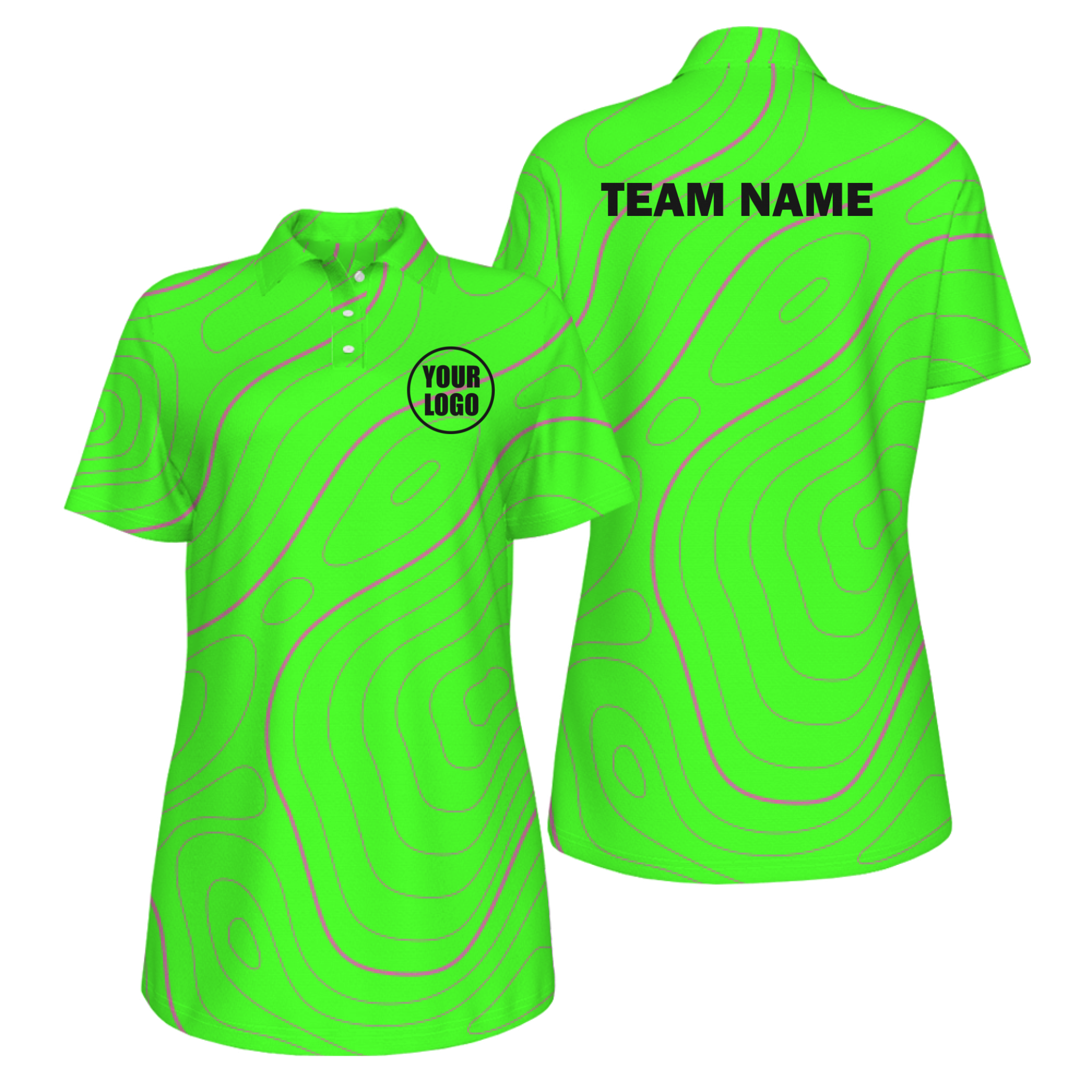 Picklewin Bright Abstract UV Protection Polo Shirt For Women
