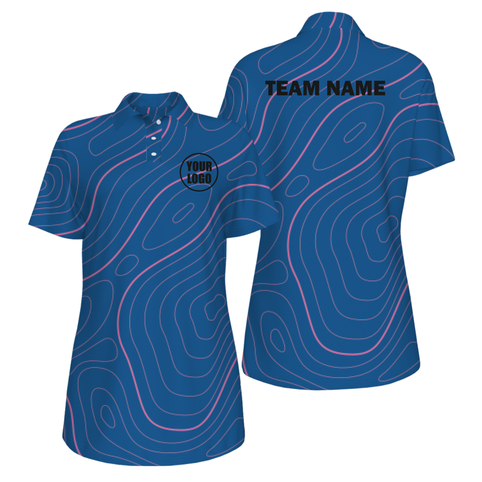 Picklewin Bright Abstract UV Protection Polo Shirt For Women