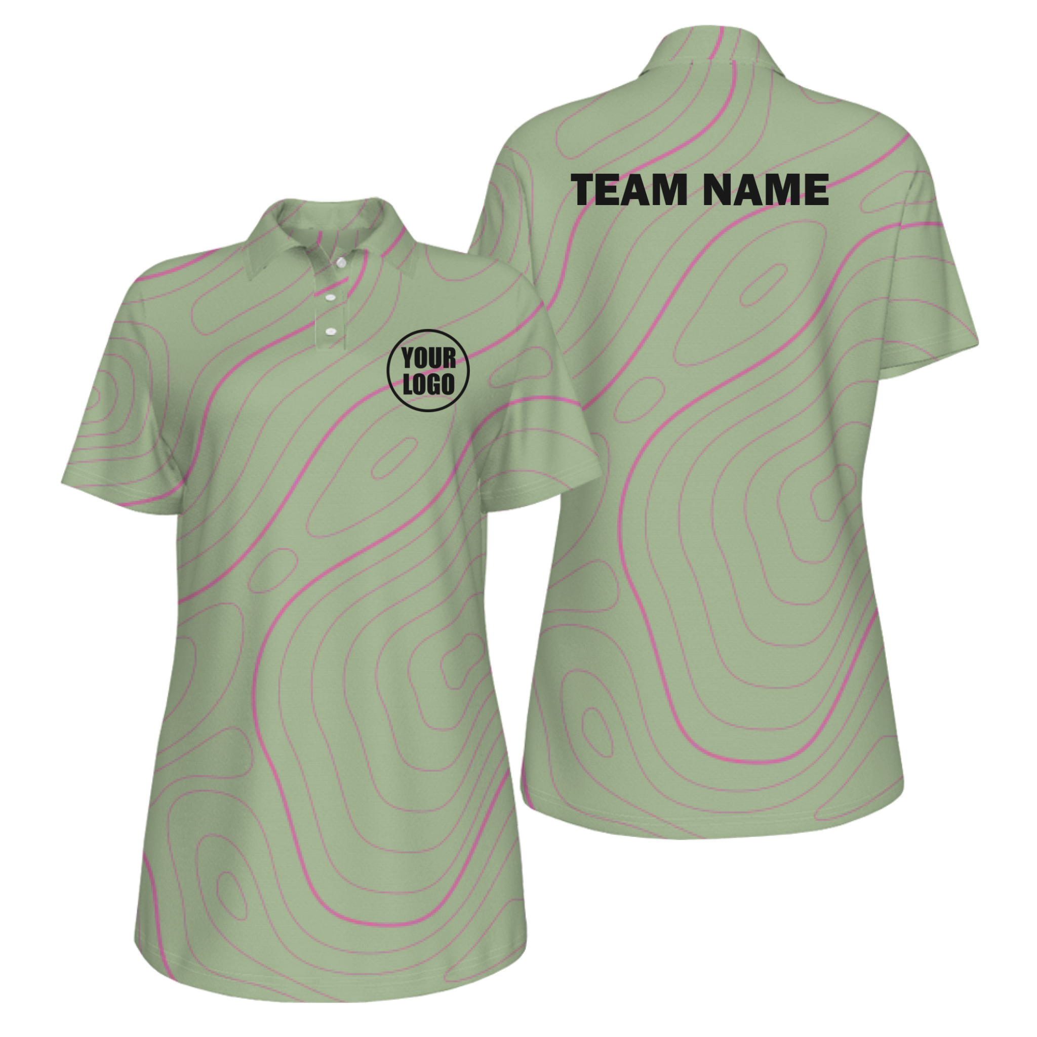 Picklewin Bright Abstract UV Protection Polo Shirt For Women