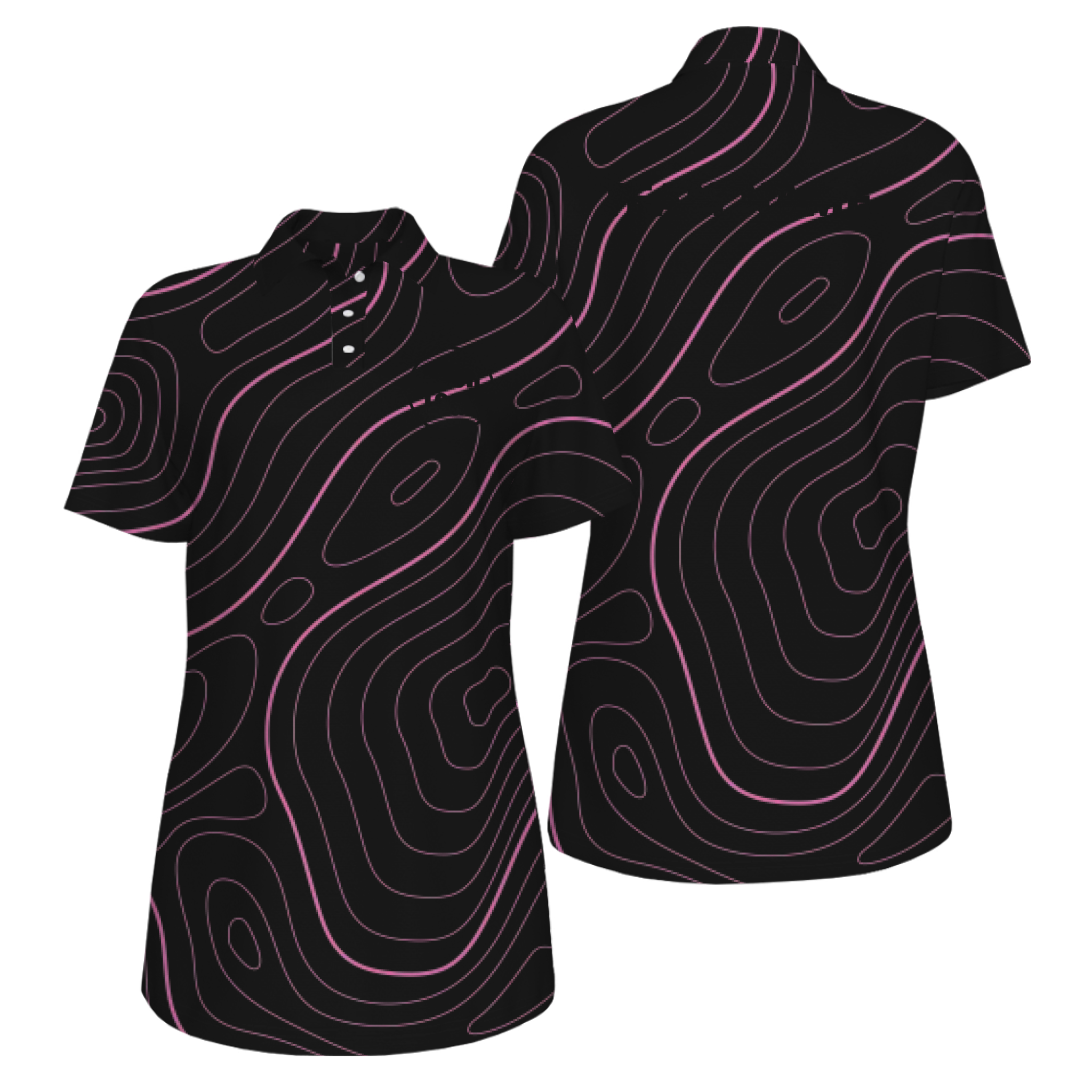 Picklewin Bright Abstract UV Protection Polo Shirt For Women