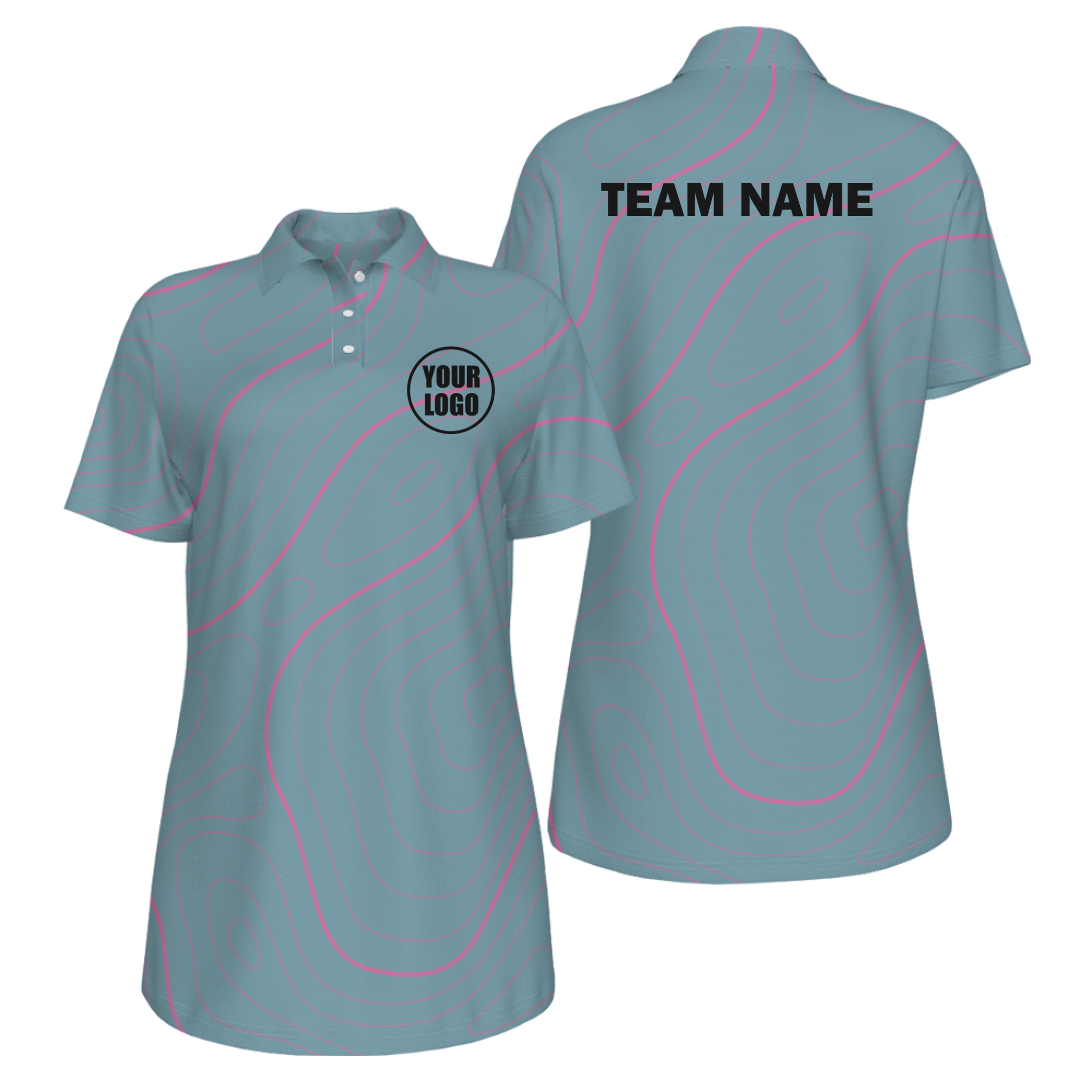 Picklewin Bright Abstract UV Protection Polo Shirt For Women