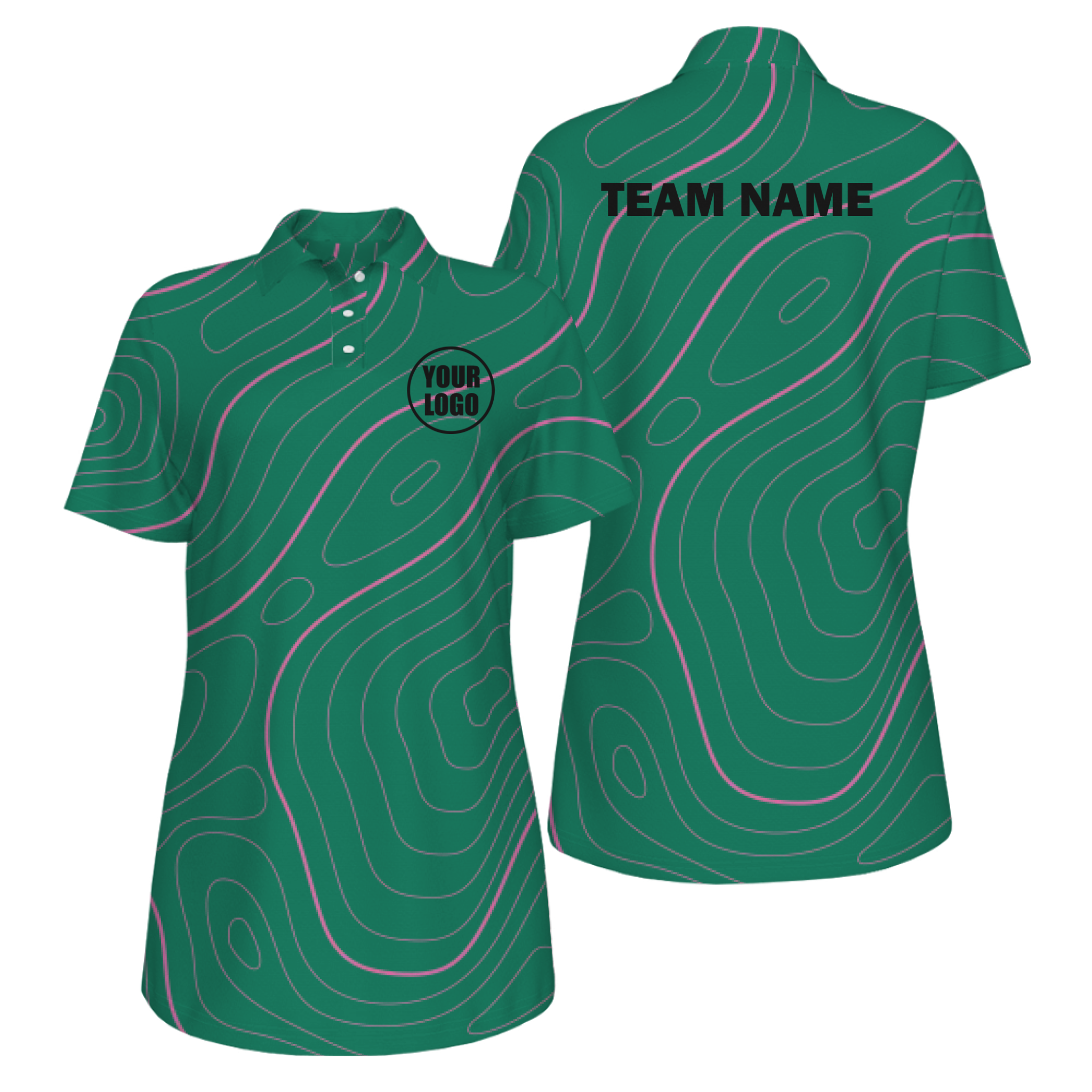 Picklewin Bright Abstract UV Protection Polo Shirt For Women