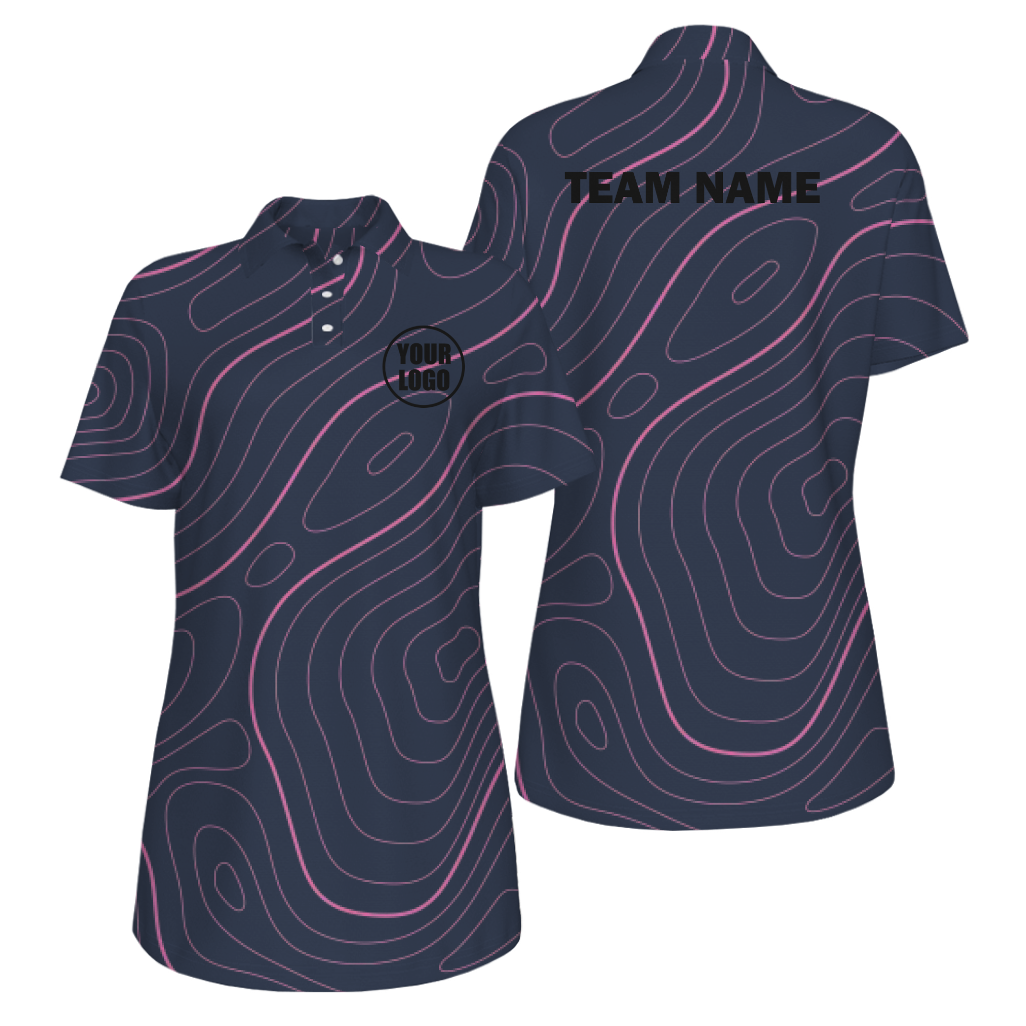 Picklewin Bright Abstract UV Protection Polo Shirt For Women