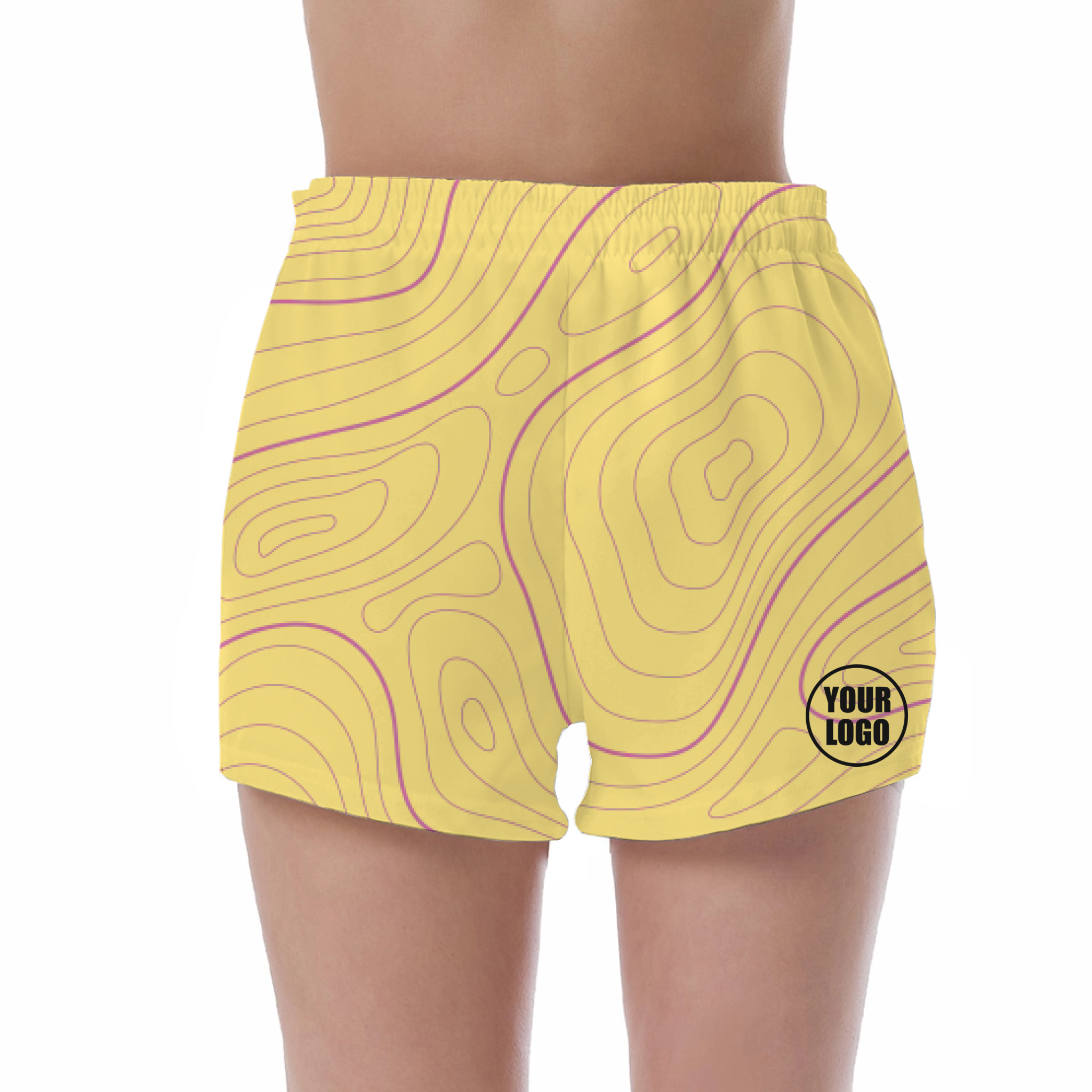 Picklewin Bright Abstract UV Protection Shorts Custom For Women - alternate