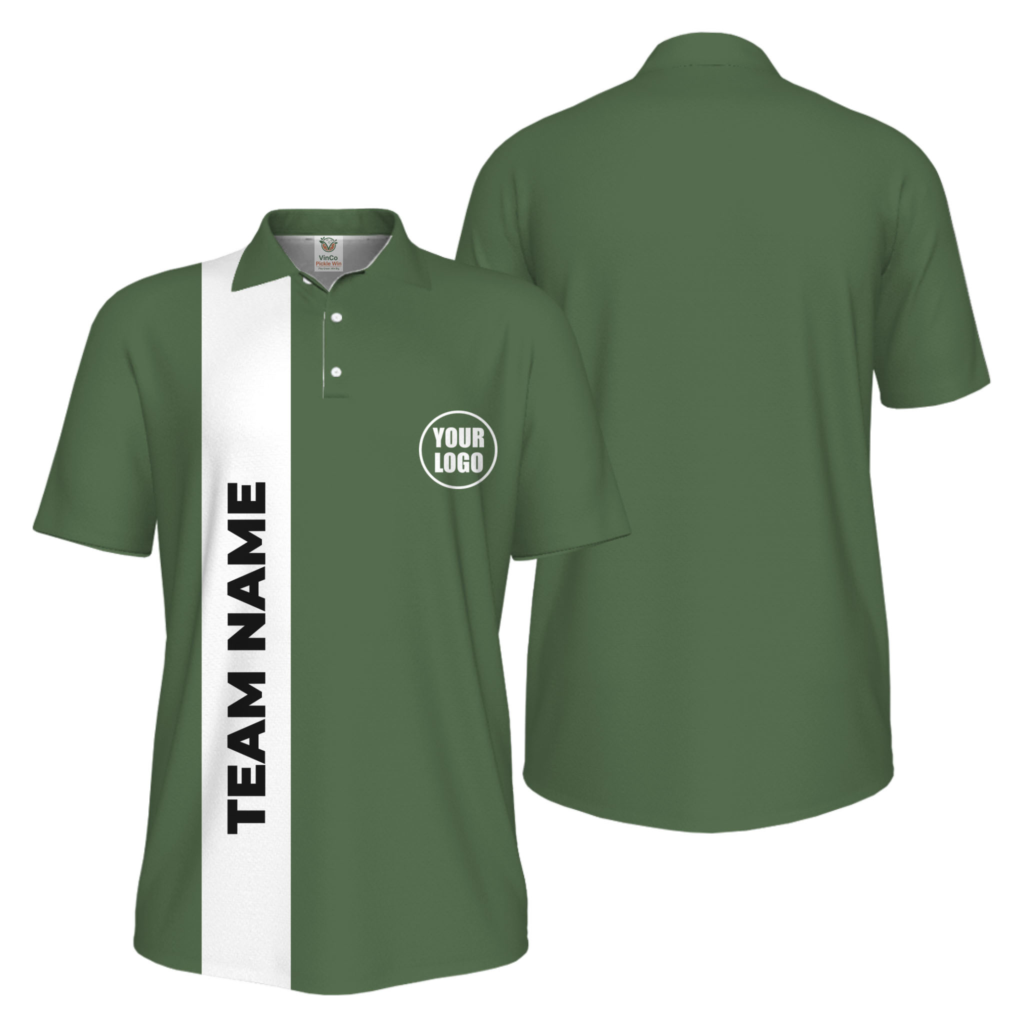 Picklewin Bulk Order Customized Logo And Vertical Name Pickleball Polo Shirt Men