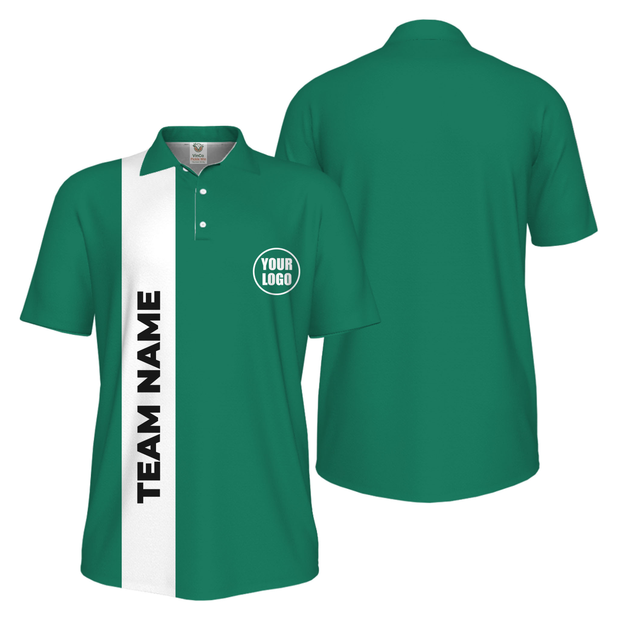 Picklewin Bulk Order Customized Logo And Vertical Name Pickleball Polo Shirt Men