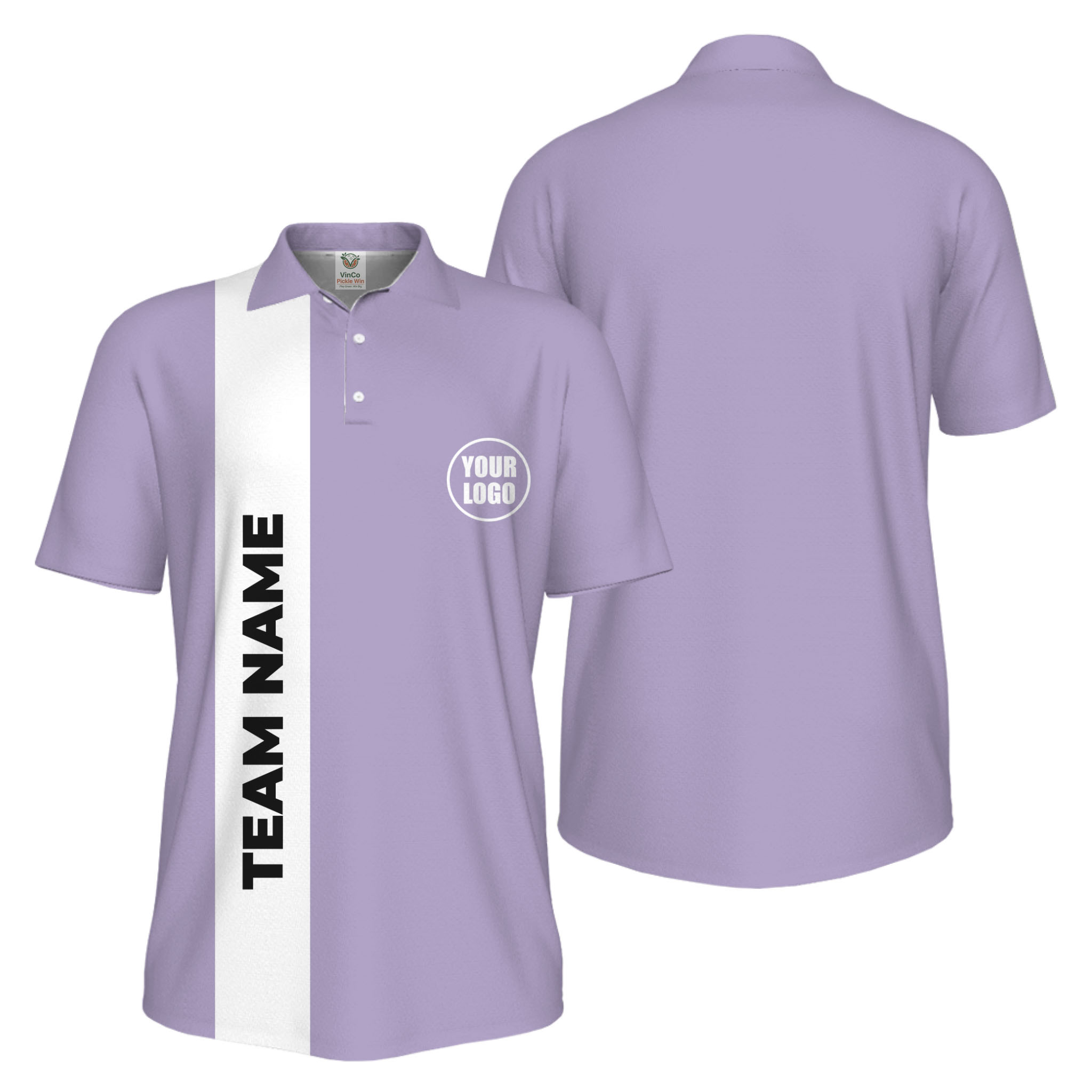 Picklewin Bulk Order Customized Logo And Vertical Name Pickleball Polo Shirt Men