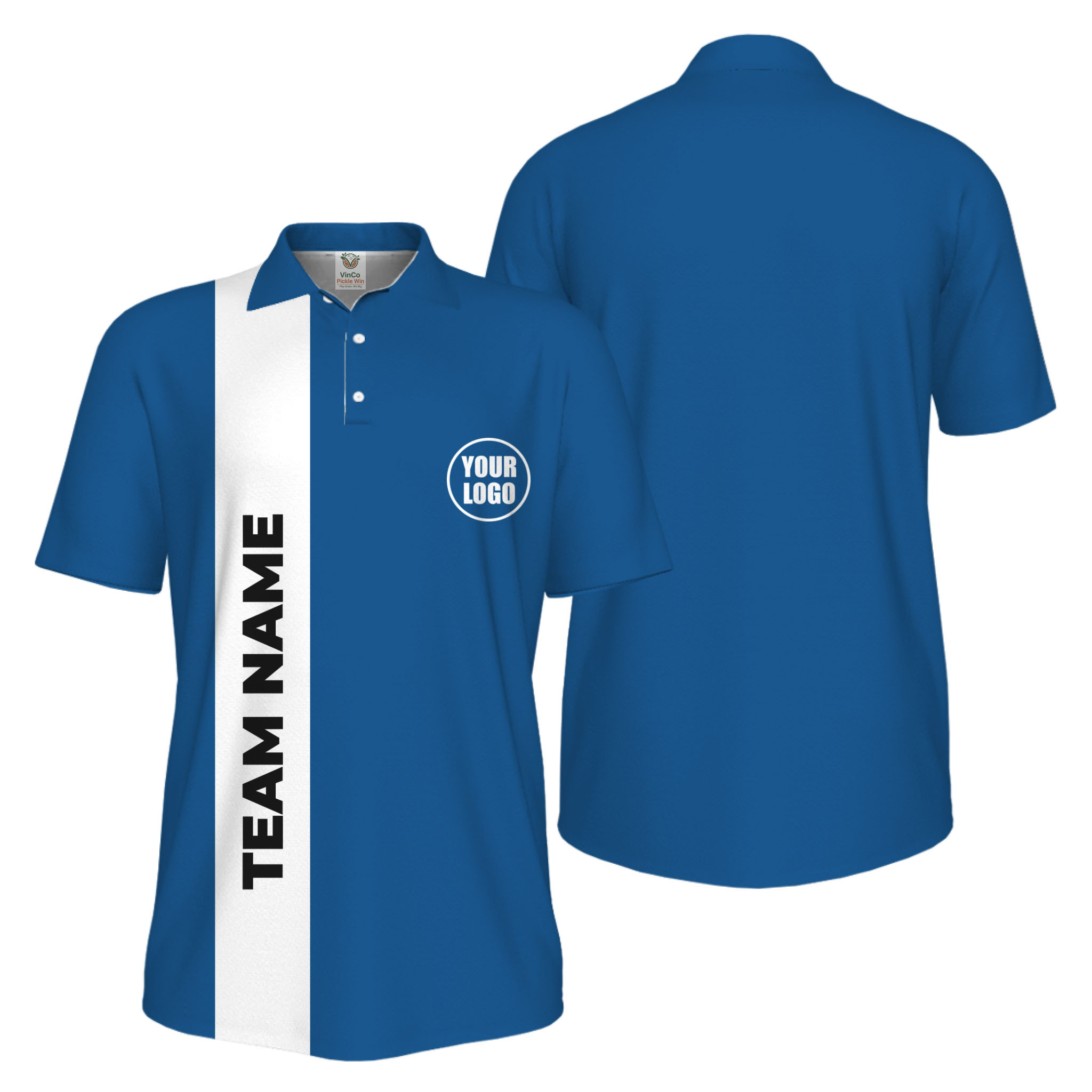 Picklewin Bulk Order Customized Logo And Vertical Name Pickleball Polo Shirt Men - alternate