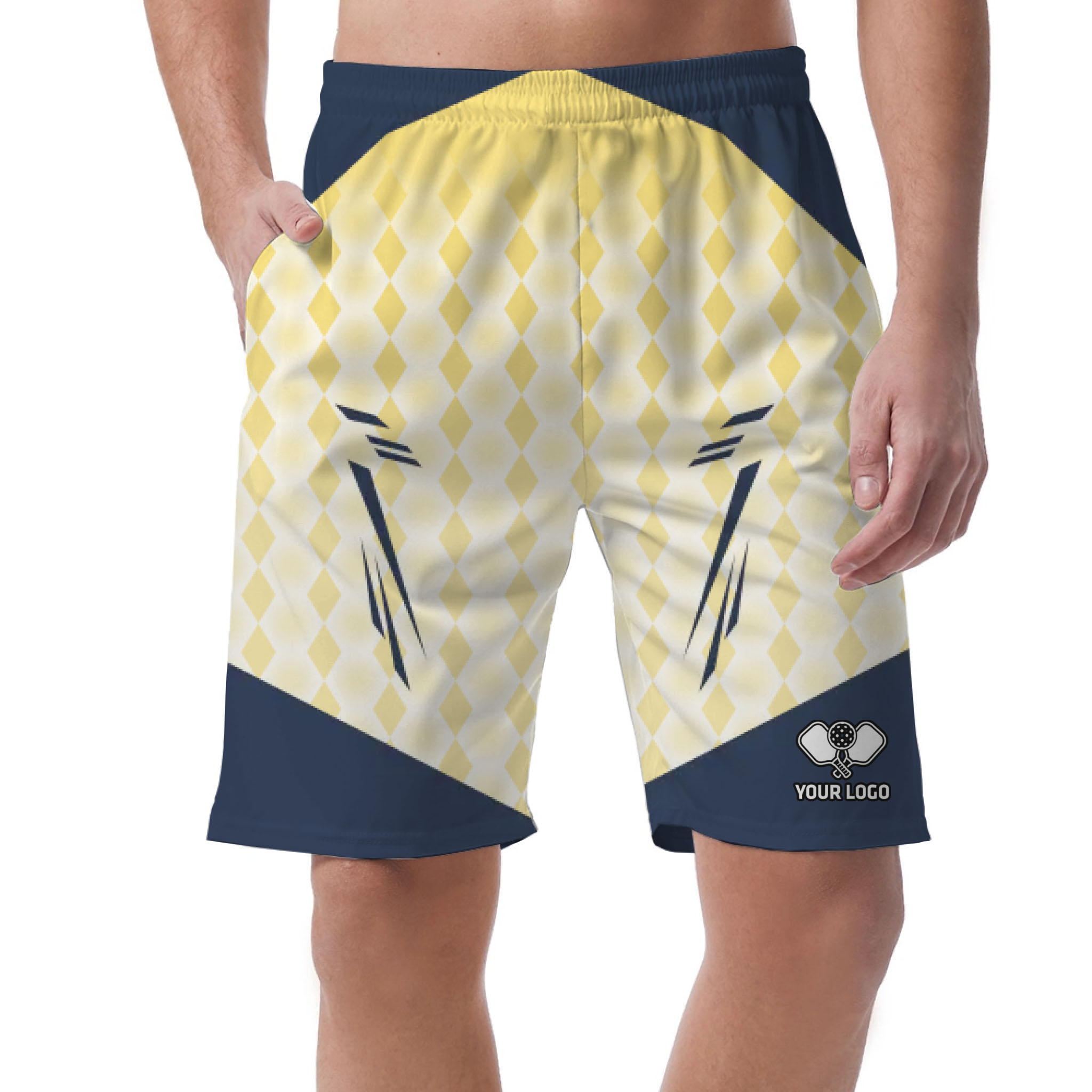 Picklewin Classic Custom Logo Men Gym Shorts With Live Preview