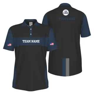 Picklewin Custom America 250 Patriotic Team Logo UV Protection Men Polo Shirt – alternate