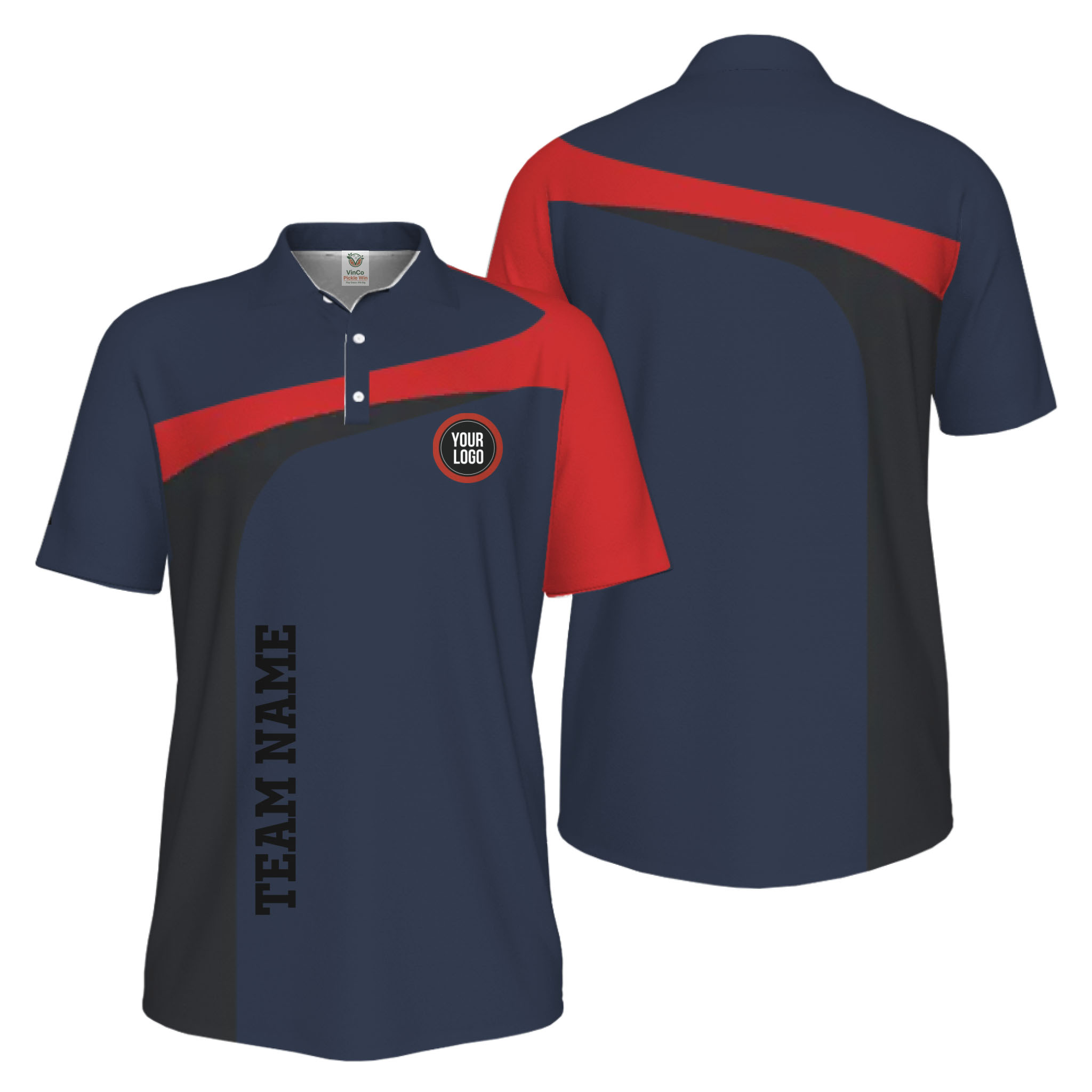 Picklewin Custom Breathable Performance UV Protection Pickleball Polo Shirt Men 