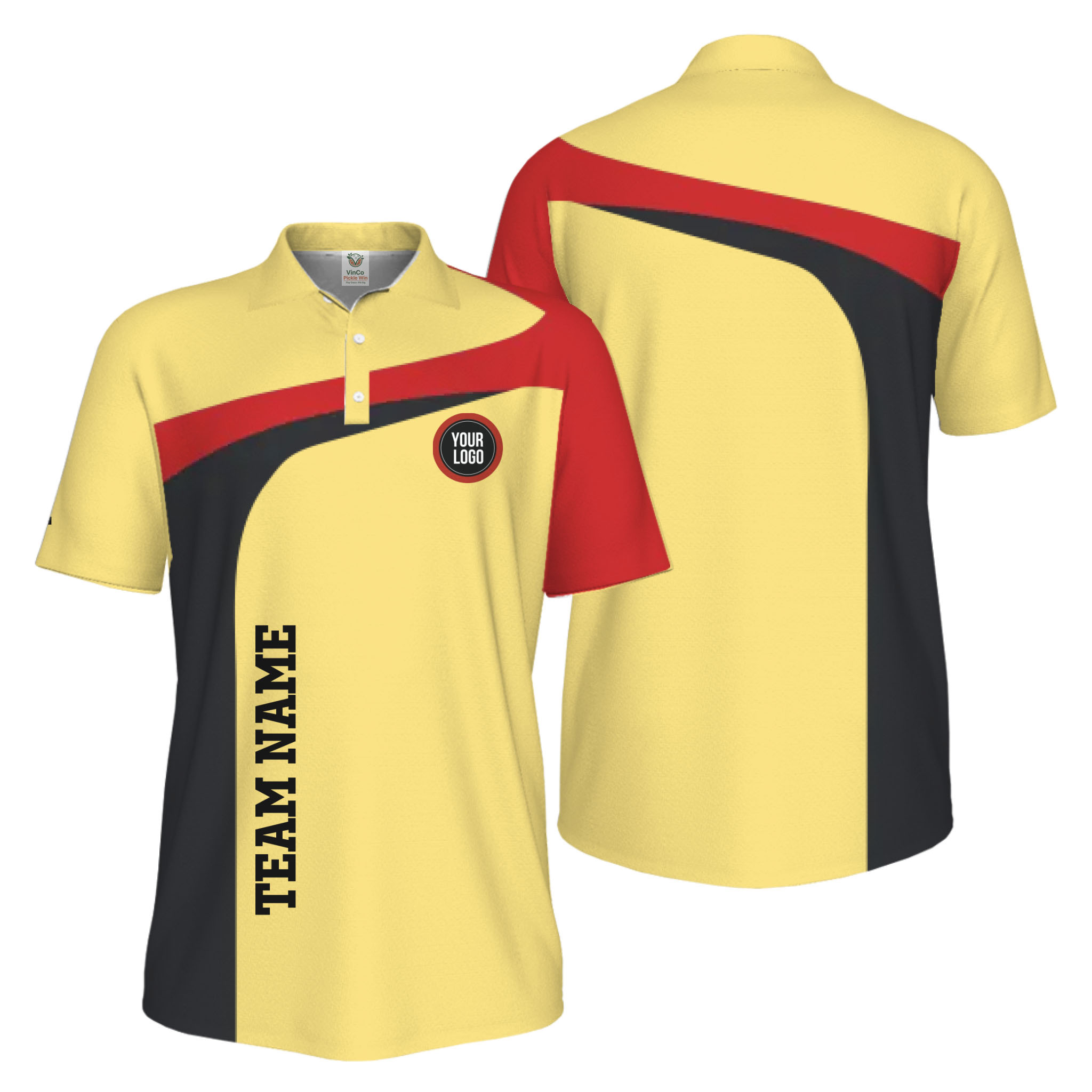 Picklewin Custom Breathable Performance UV Protection Pickleball Polo Shirt Men 