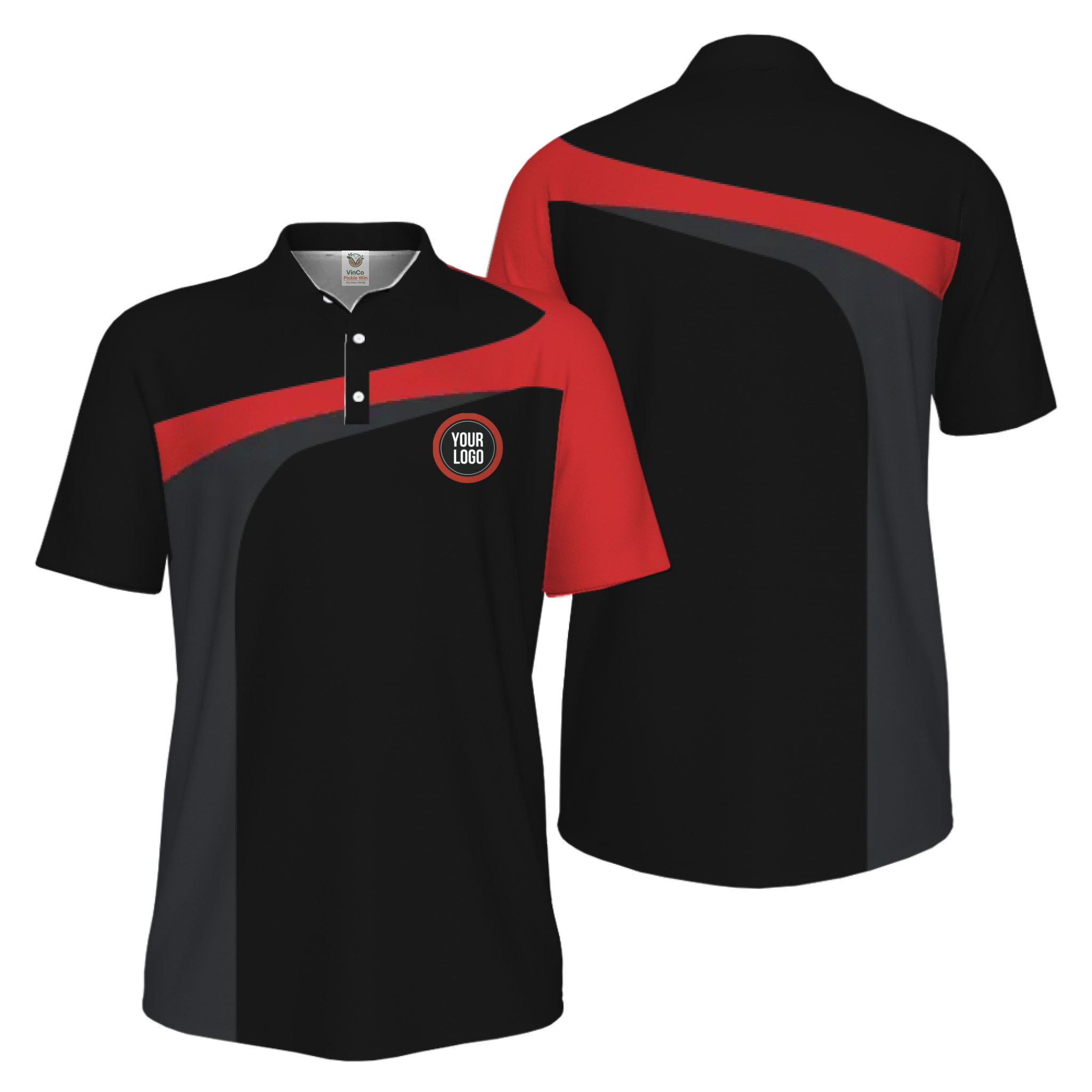 Picklewin Custom Breathable Performance UV Protection Pickleball Polo Shirt Men 