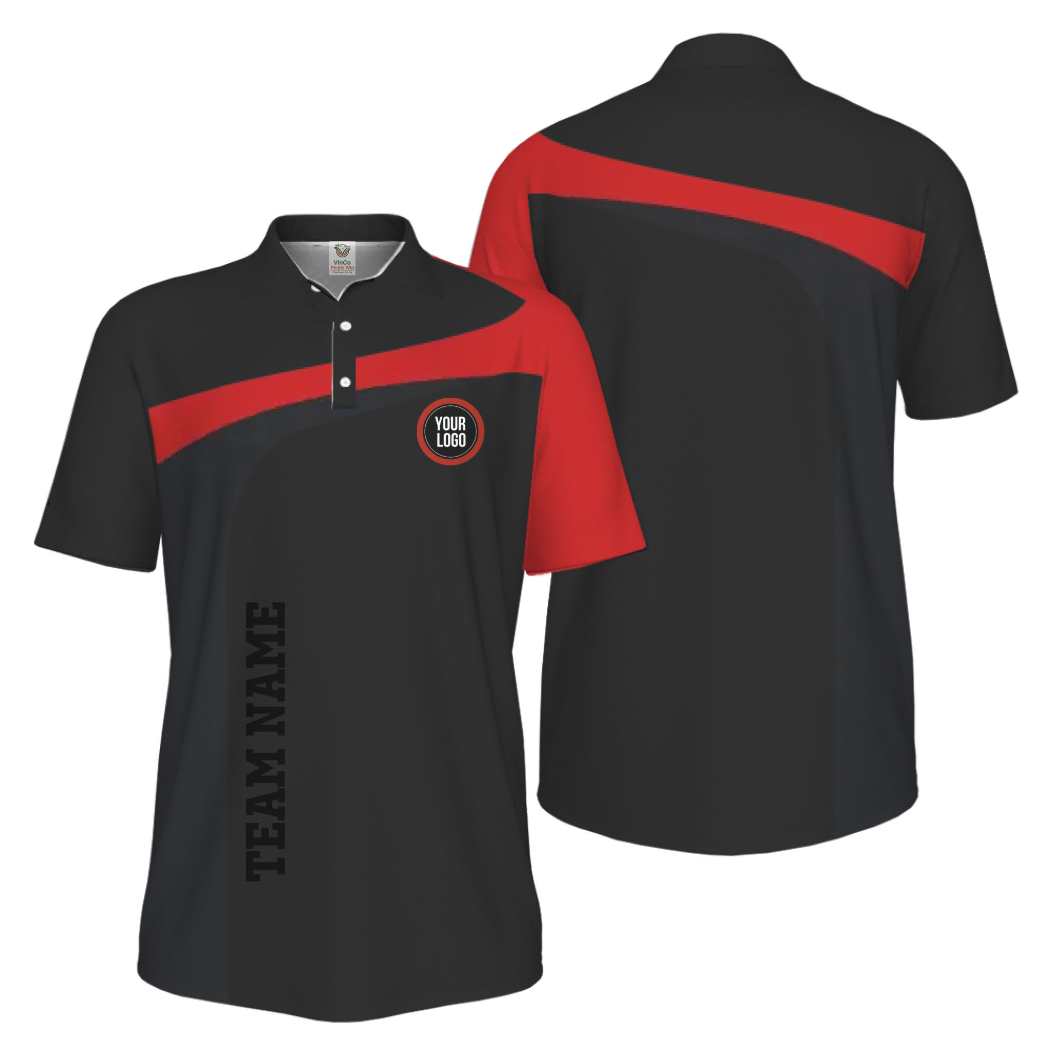 Picklewin Custom Breathable Performance UV Protection Pickleball Polo Shirt Men 