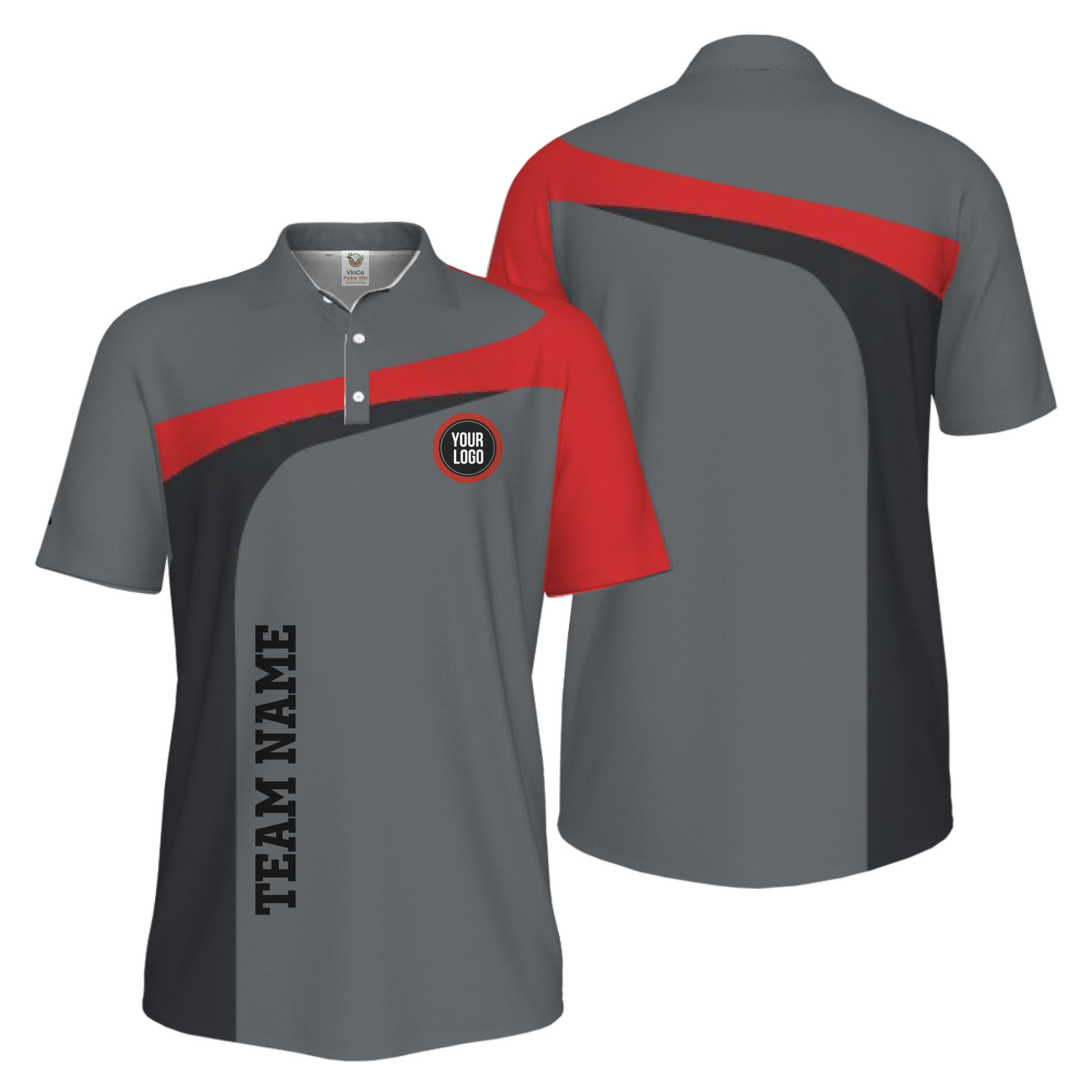 Picklewin Custom Breathable Performance UV Protection Pickleball Polo Shirt Men 