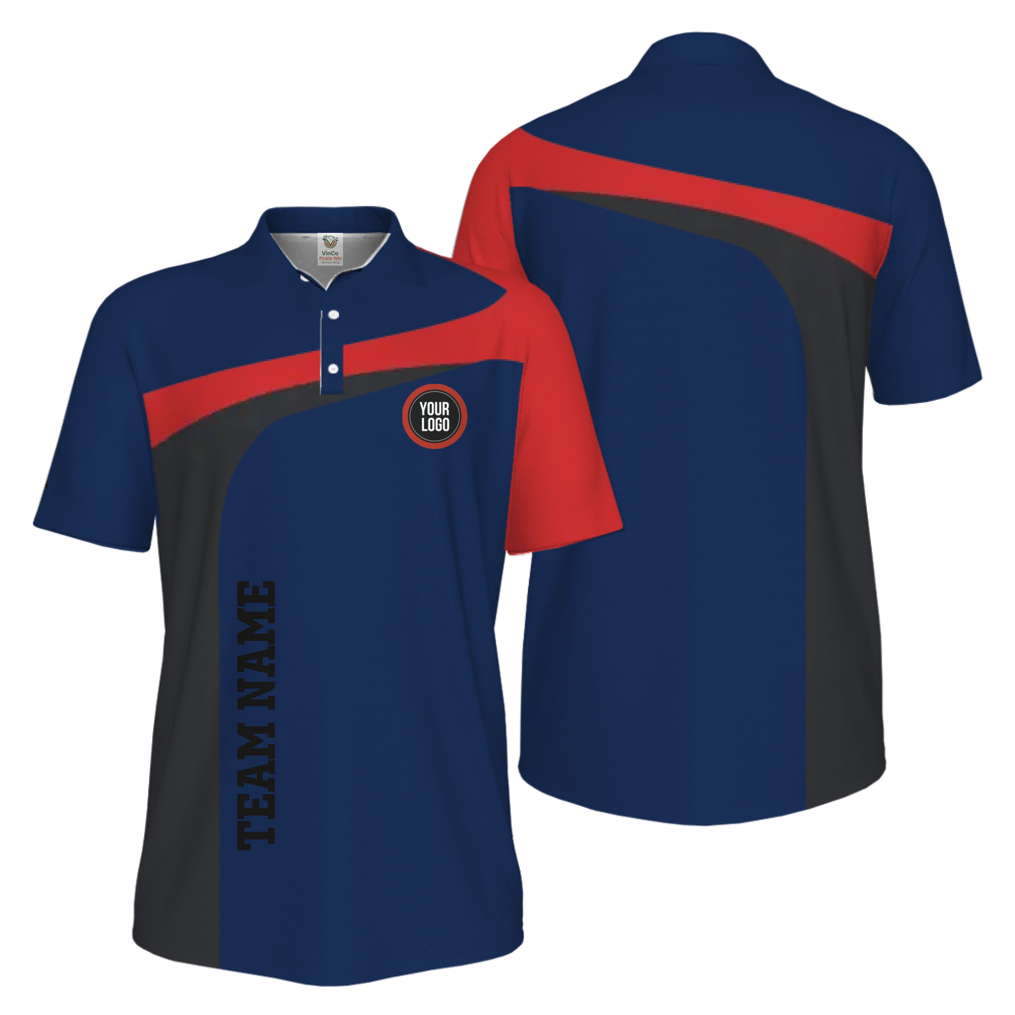 Picklewin Custom Breathable Performance UV Protection Pickleball Polo Shirt Men 