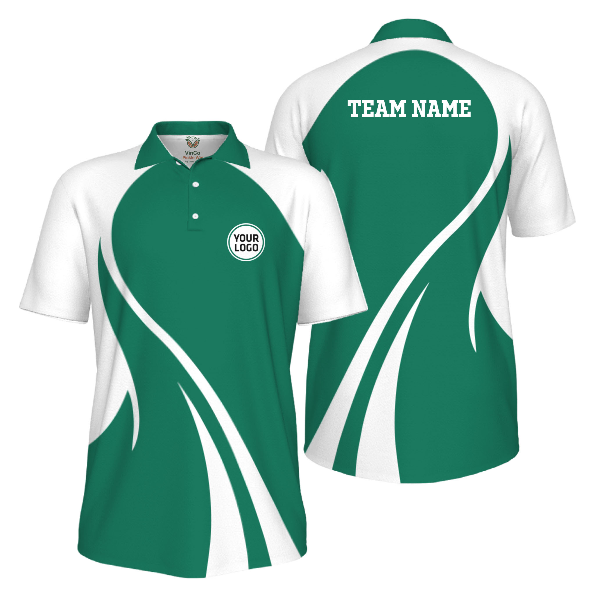 Picklewin Custom Collared Polo Shirt For Men With Sport Logo And Preview