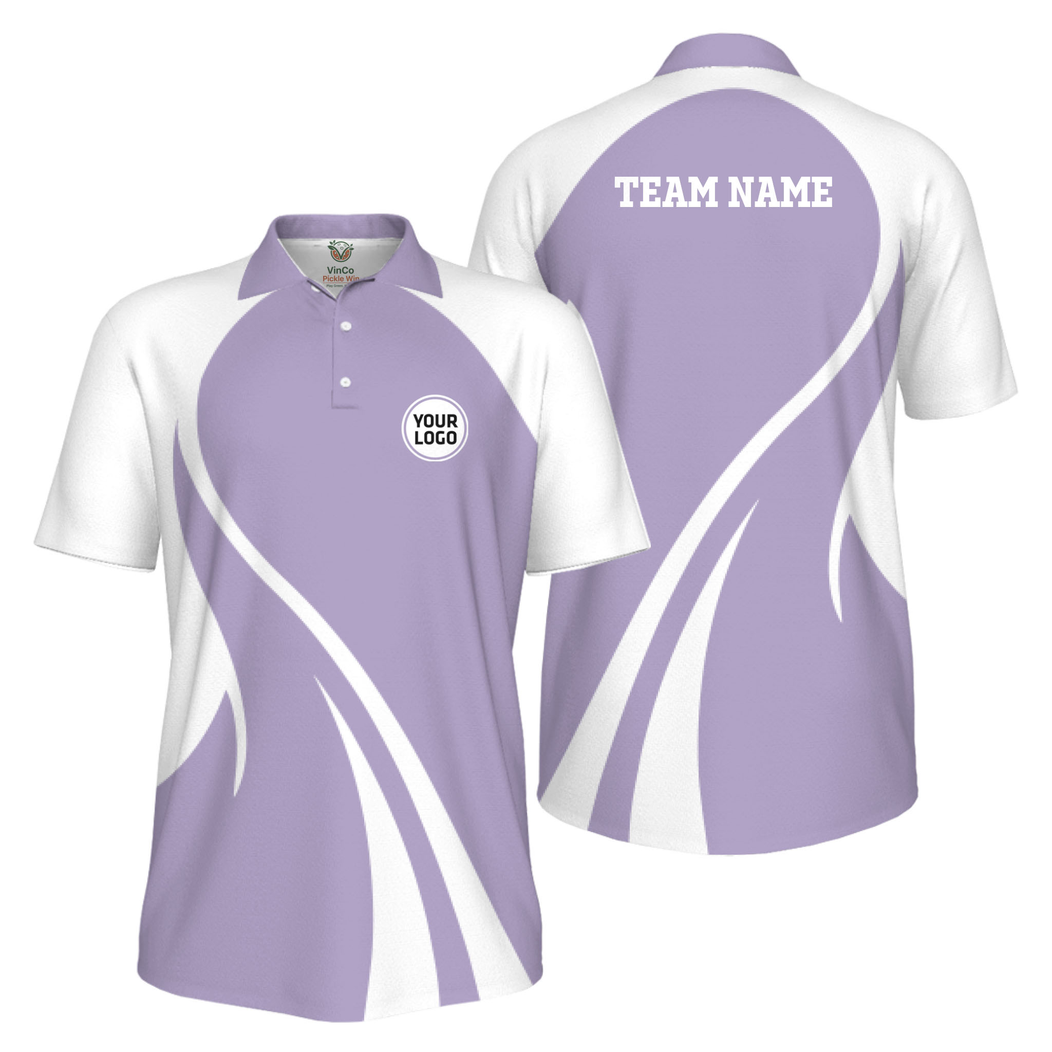 Picklewin Custom Collared Polo Shirt For Men With Sport Logo And Preview