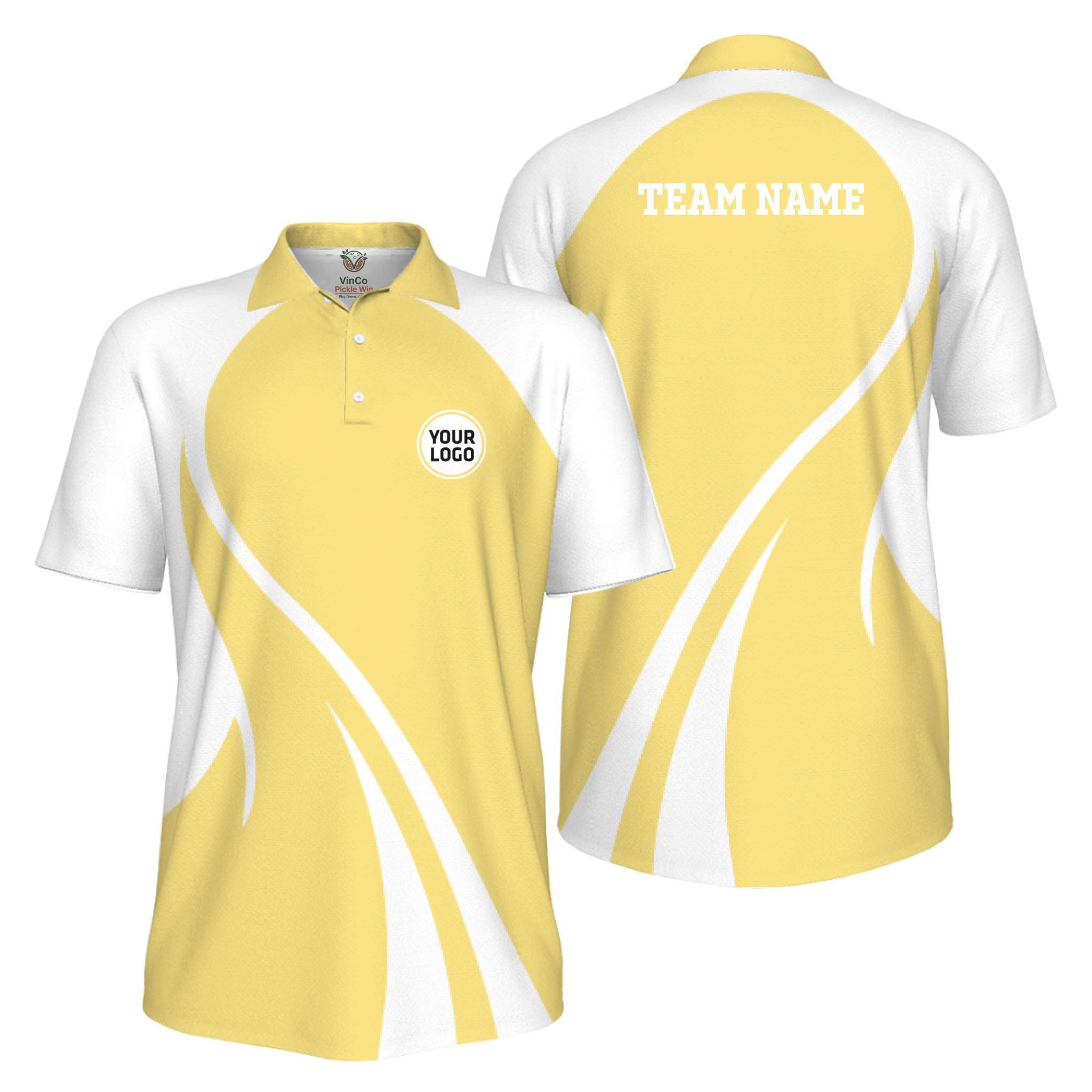 Picklewin Custom Collared Polo Shirt For Men With Sport Logo And Preview