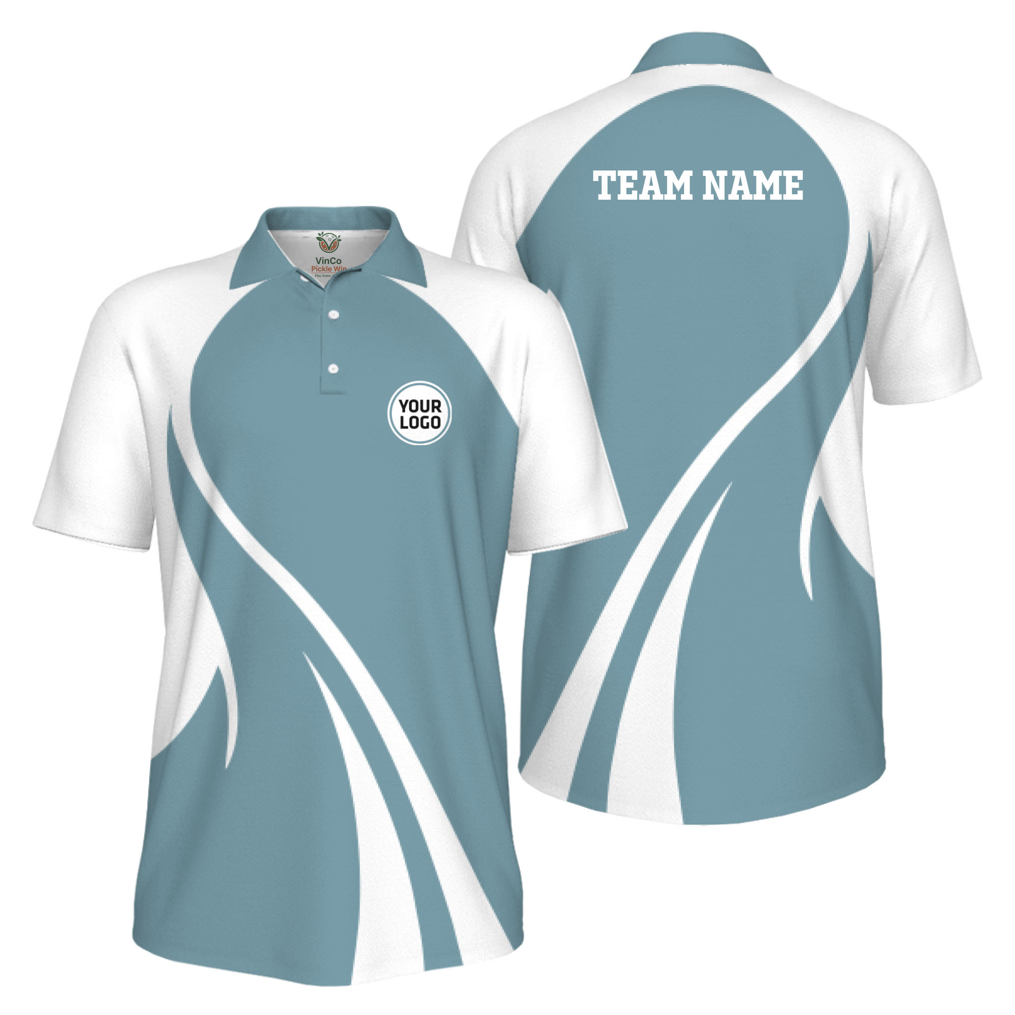 Picklewin Custom Collared Polo Shirt For Men With Sport Logo And Preview