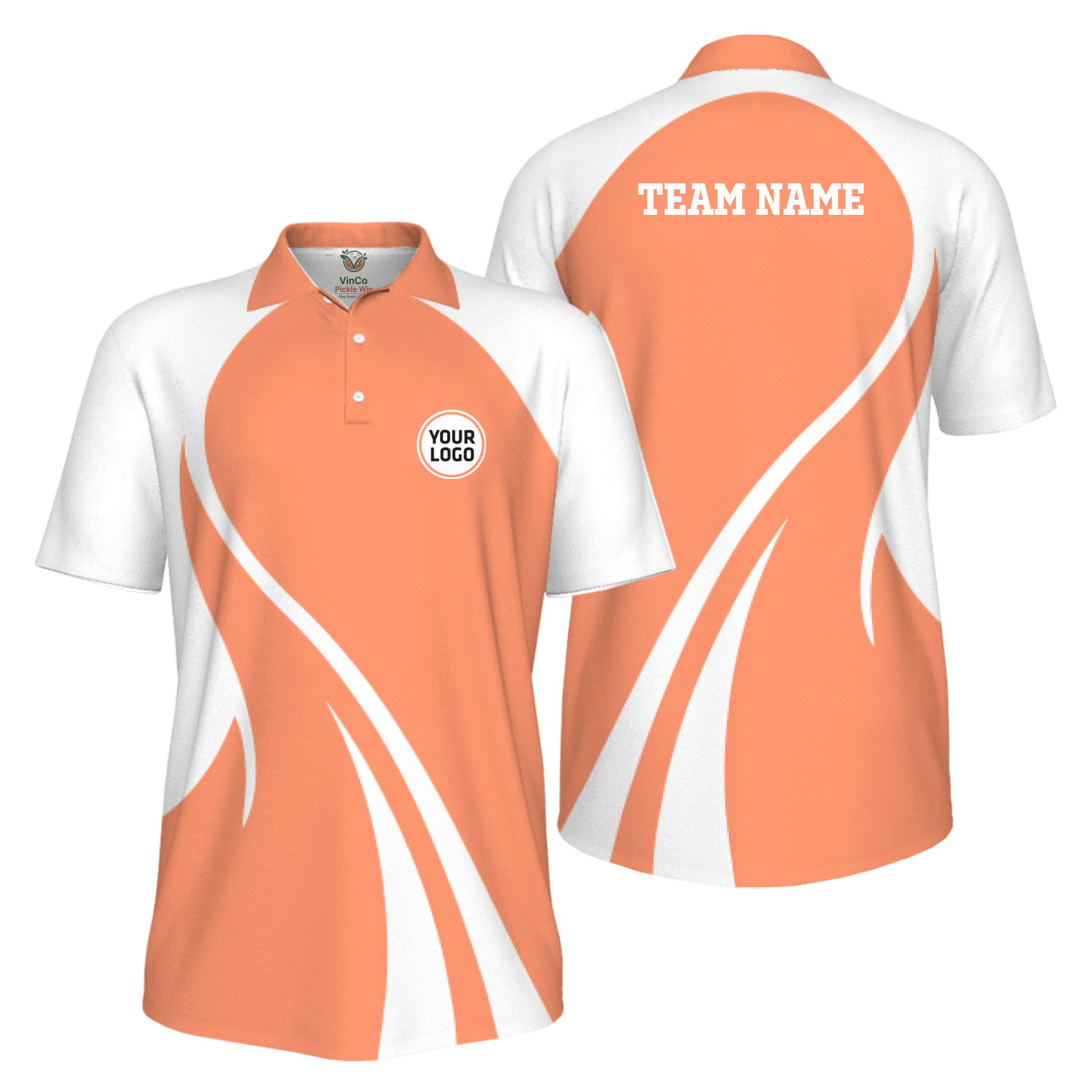 Picklewin Custom Collared Polo Shirt For Men With Sport Logo And Preview