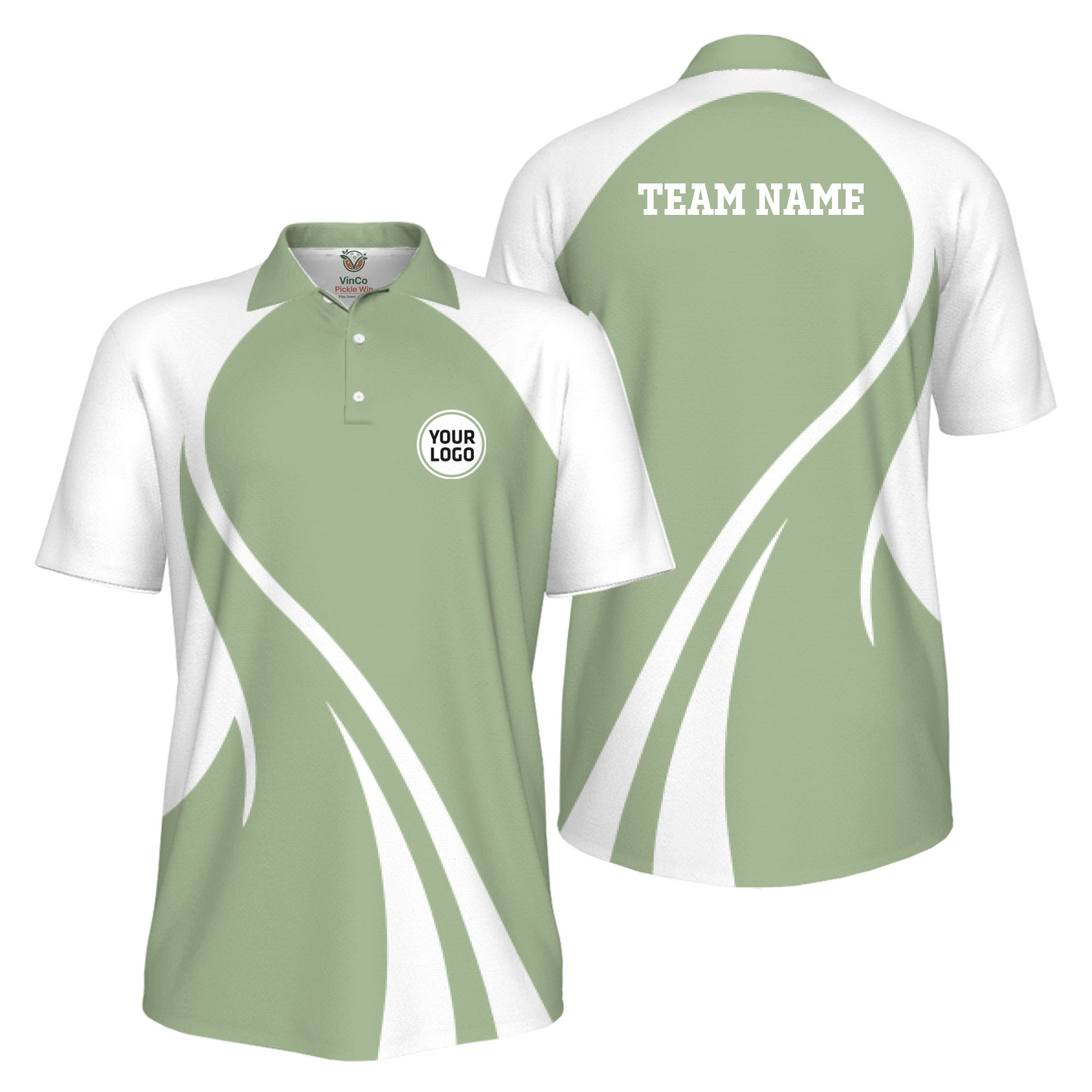 Picklewin Custom Collared Polo Shirt For Men With Sport Logo And Preview