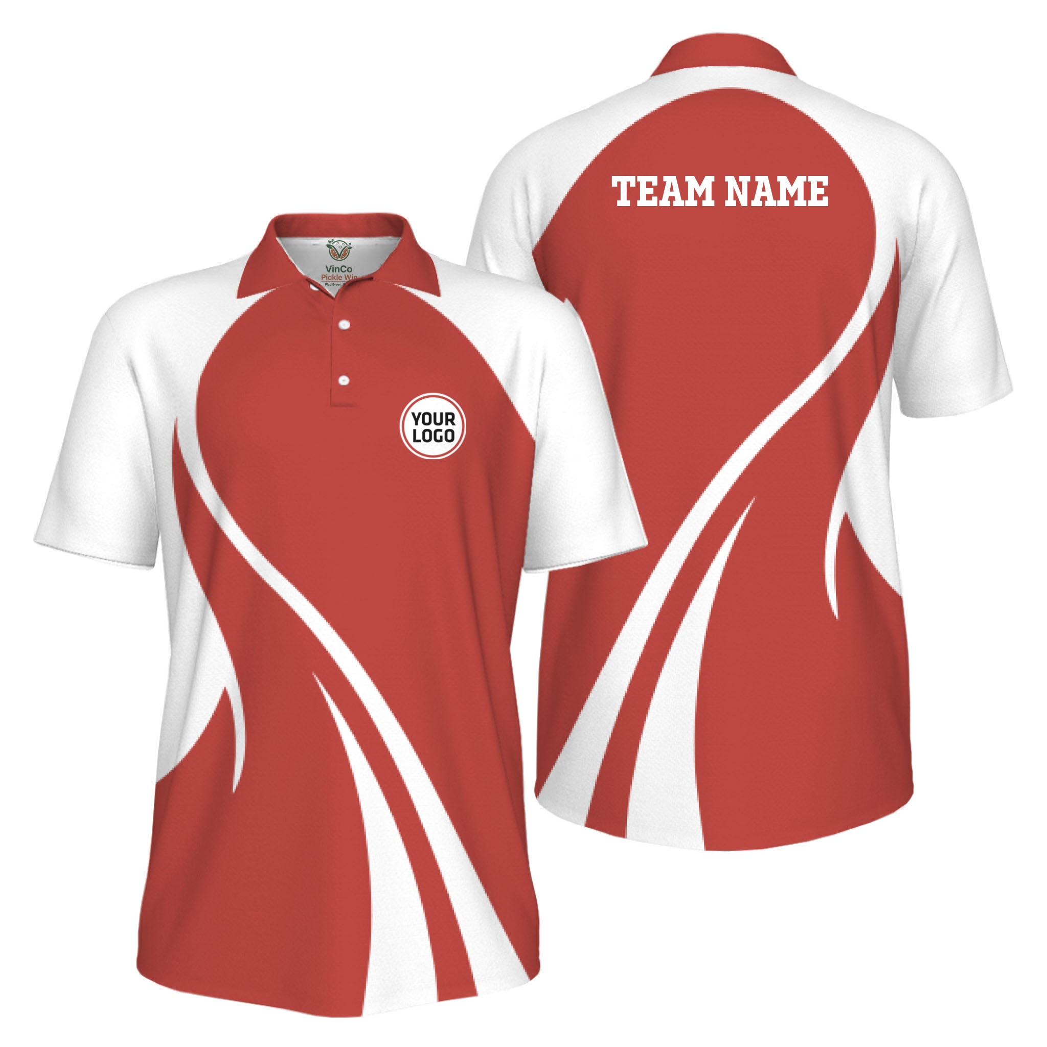 Picklewin Custom Collared Polo Shirt For Men With Sport Logo And Preview