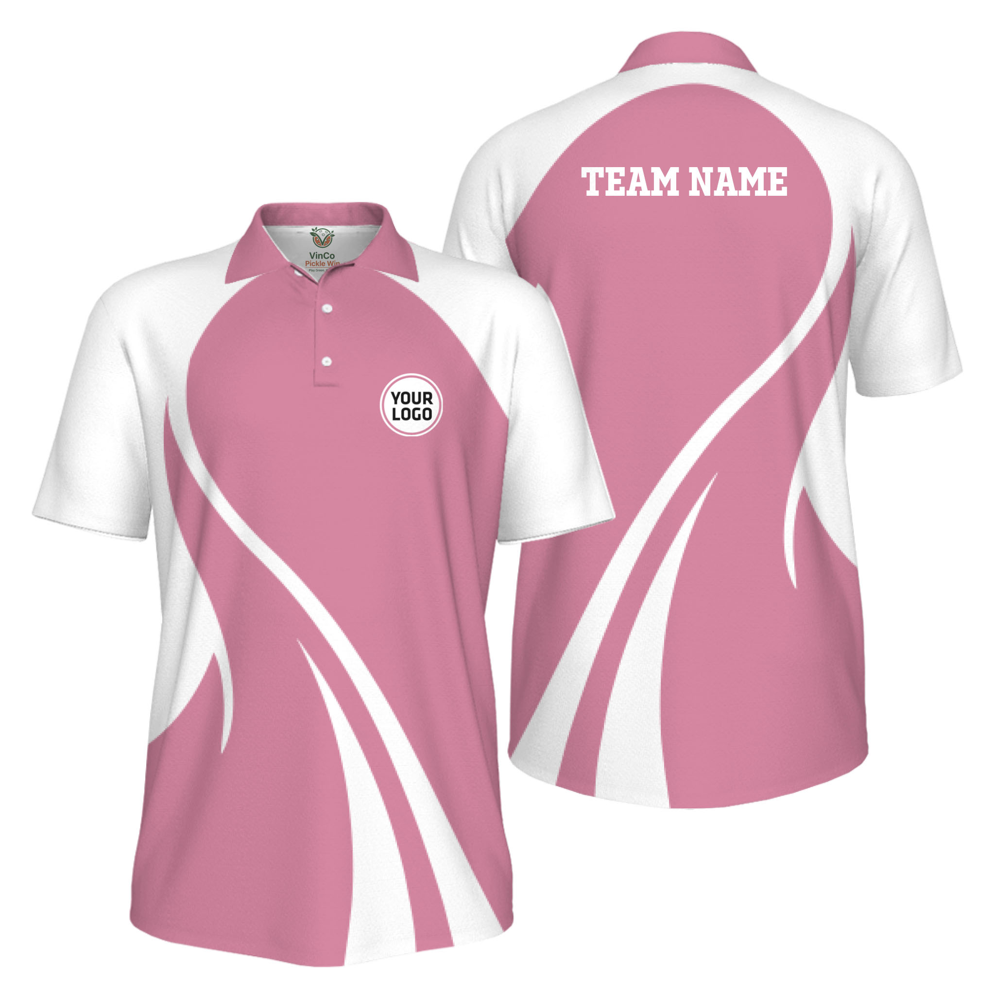 Picklewin Custom Collared Polo Shirt For Men With Sport Logo And Preview