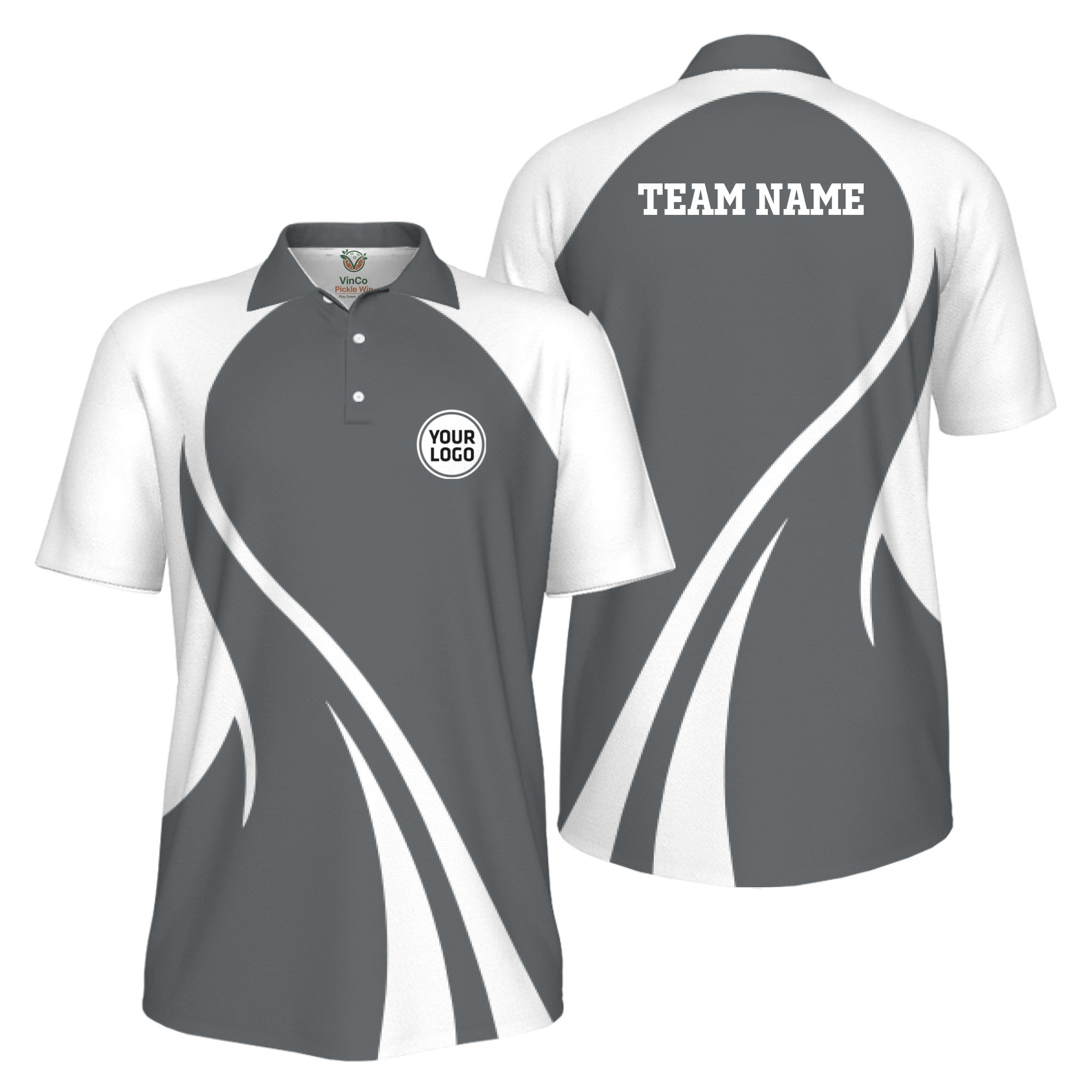 Picklewin Custom Collared Polo Shirt For Men With Sport Logo And Preview