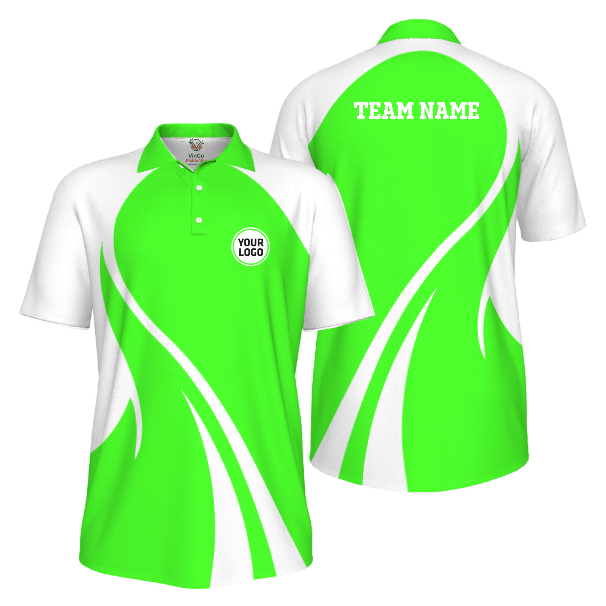 Picklewin Custom Collared Polo Shirt For Men With Sport Logo And Preview