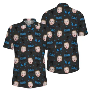 Picklewin Custom Face Best Dad Ever Father's Day Polo Shirt UV Protection  – alternate