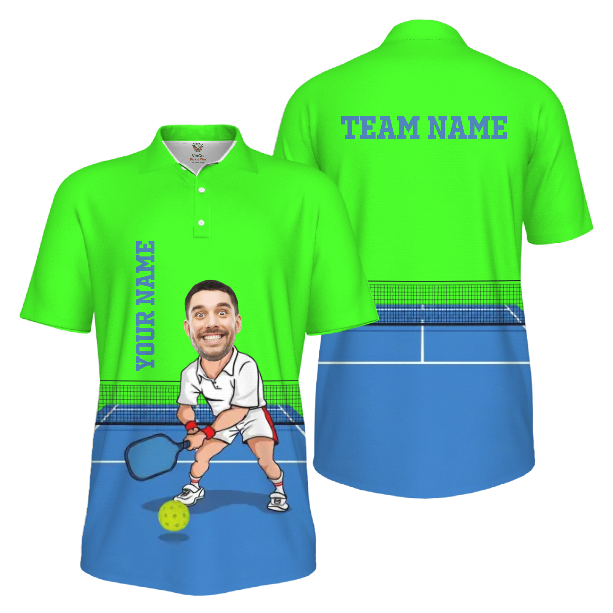 Picklewin Custom Face For Father UV Protection Pickleball Polo Shirt Men